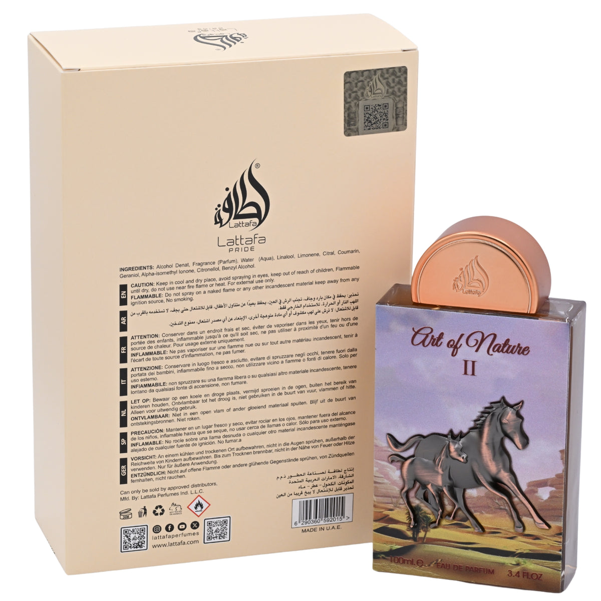 Lattafa Art Of Nature II EDP Spray Unisex 3.4 oz 100ml New Box 6290360592015