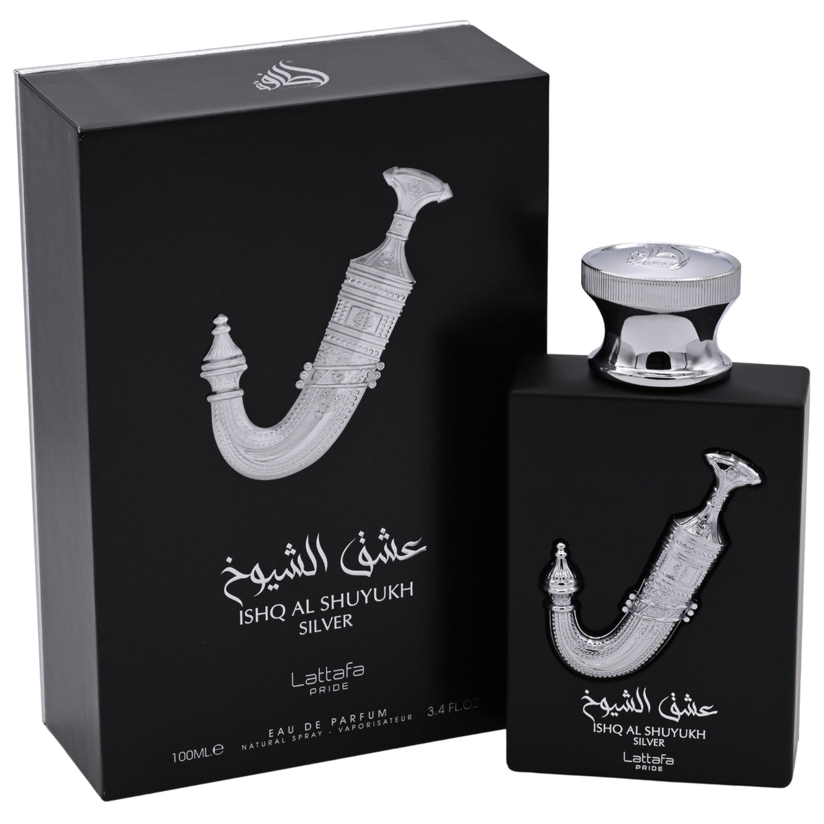 Lattafa Ishq Al Shuyukh Silver Eau de Parfum Spray for Unisex 3.4 oz (New Retail Box) 6291108738672
