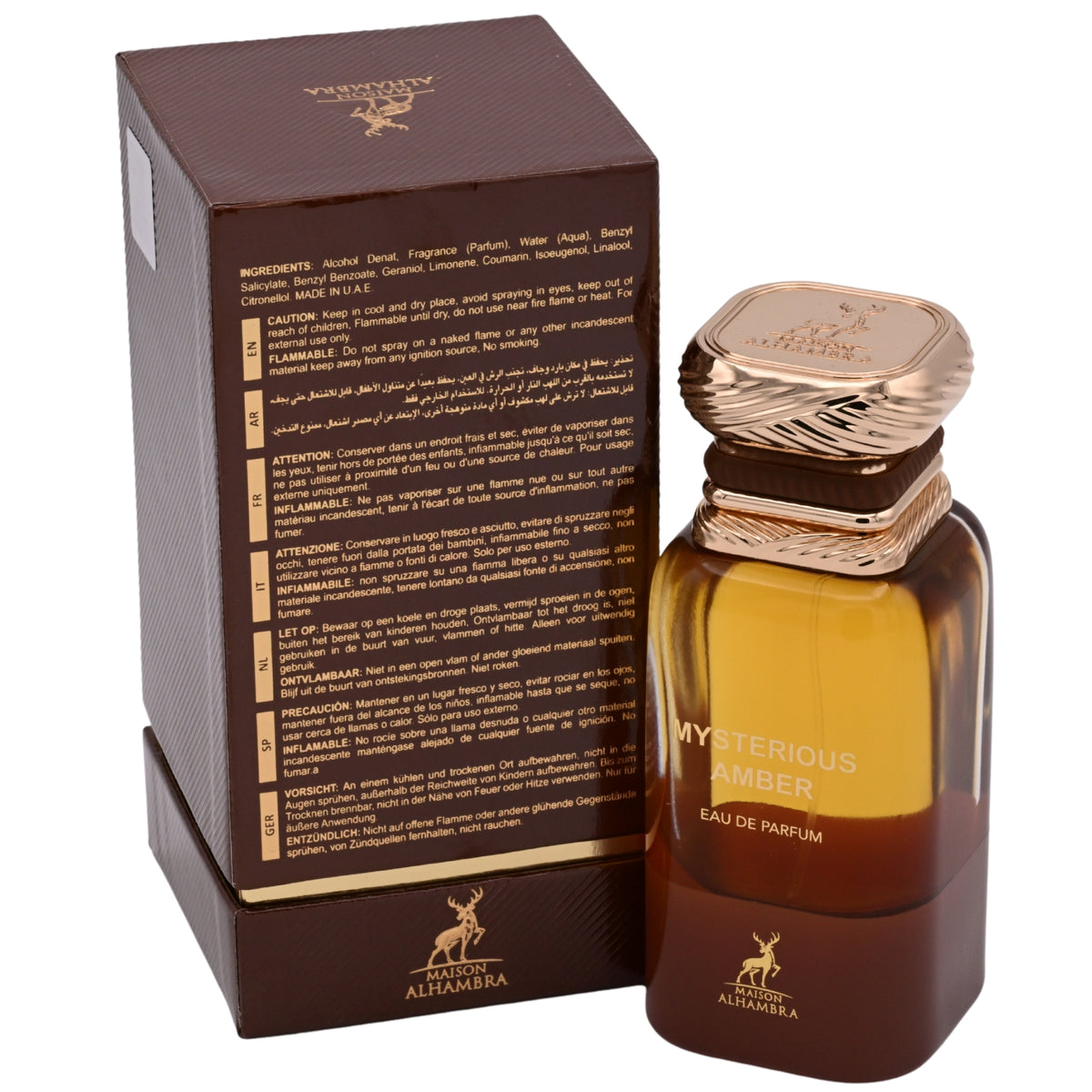 Maison Alhambra Mysterious Amber Eau de Parfum Spray Unisex 2.7 oz (80 ml) New Retail Box 6290360599182