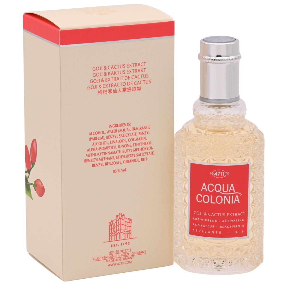 Maurer & Wirtz 4711 Acqua Colonia Goji & Cactus Extract Eau de Cologne Unisex 1.7 oz Spray 4011700747894
