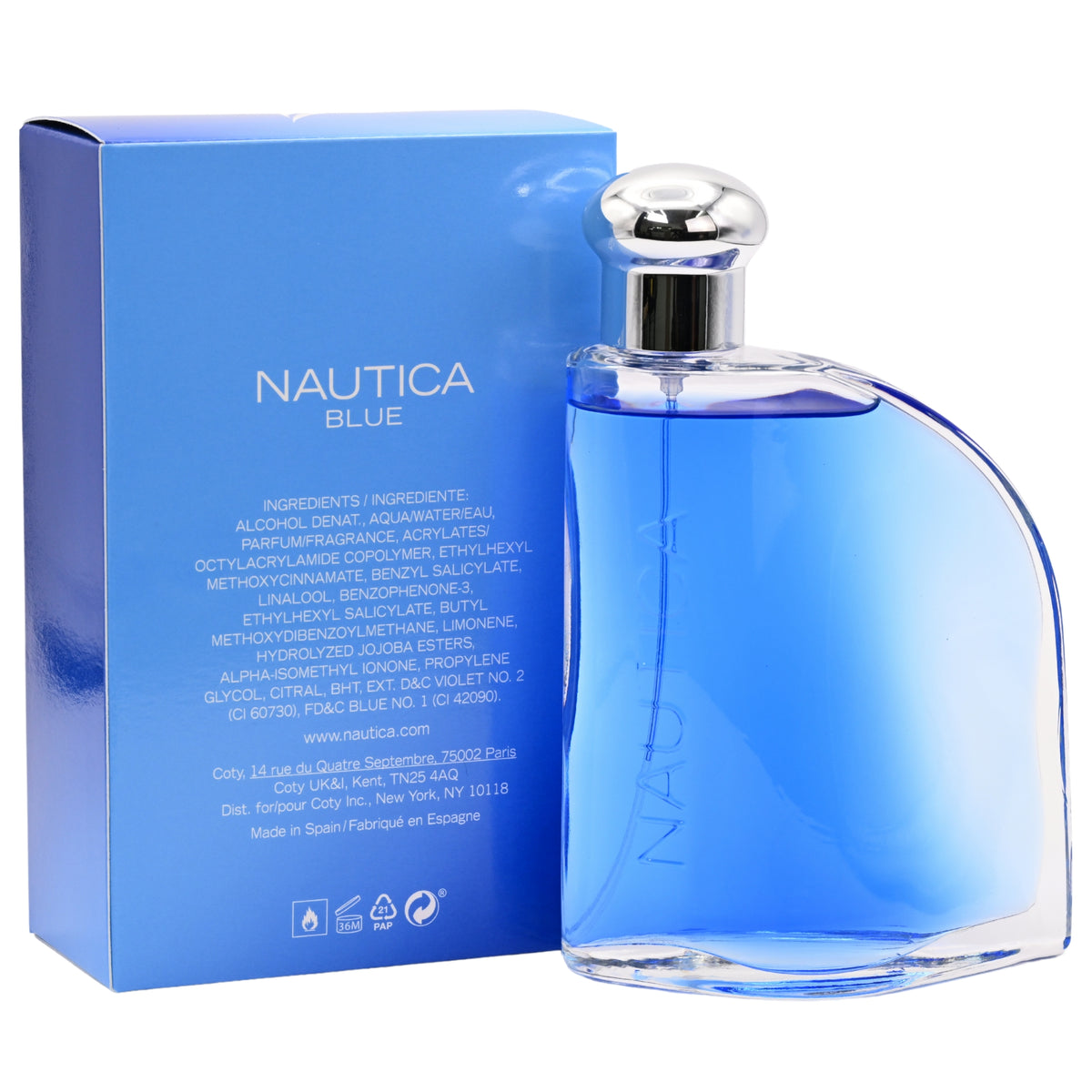 NAUTICA BLUE by Nautica 3.4 oz EDT Cologne for Men New in Box 3412242508027