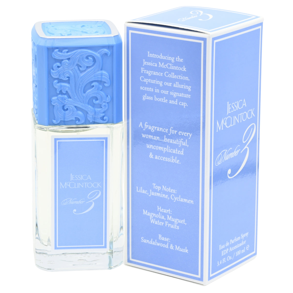 Number # 3 by Jessica McClintock 3.3 / 3.4 oz EDP Perfume for Women New in Box 861940000075
