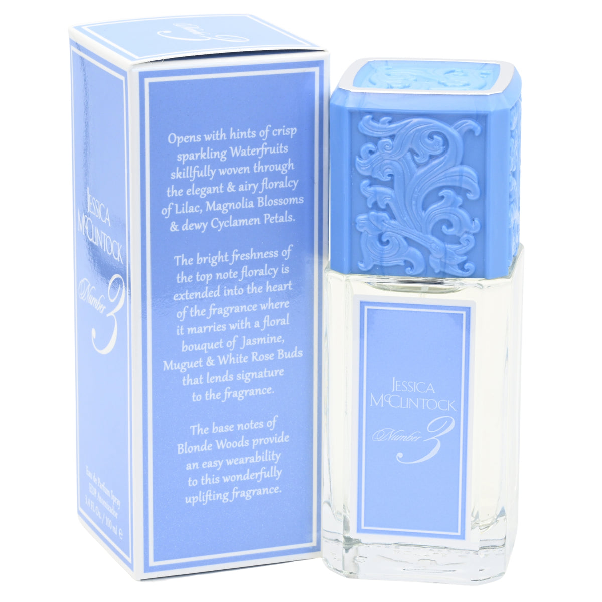 Number # 3 by Jessica McClintock 3.3 / 3.4 oz EDP Perfume for Women New in Box 861940000075