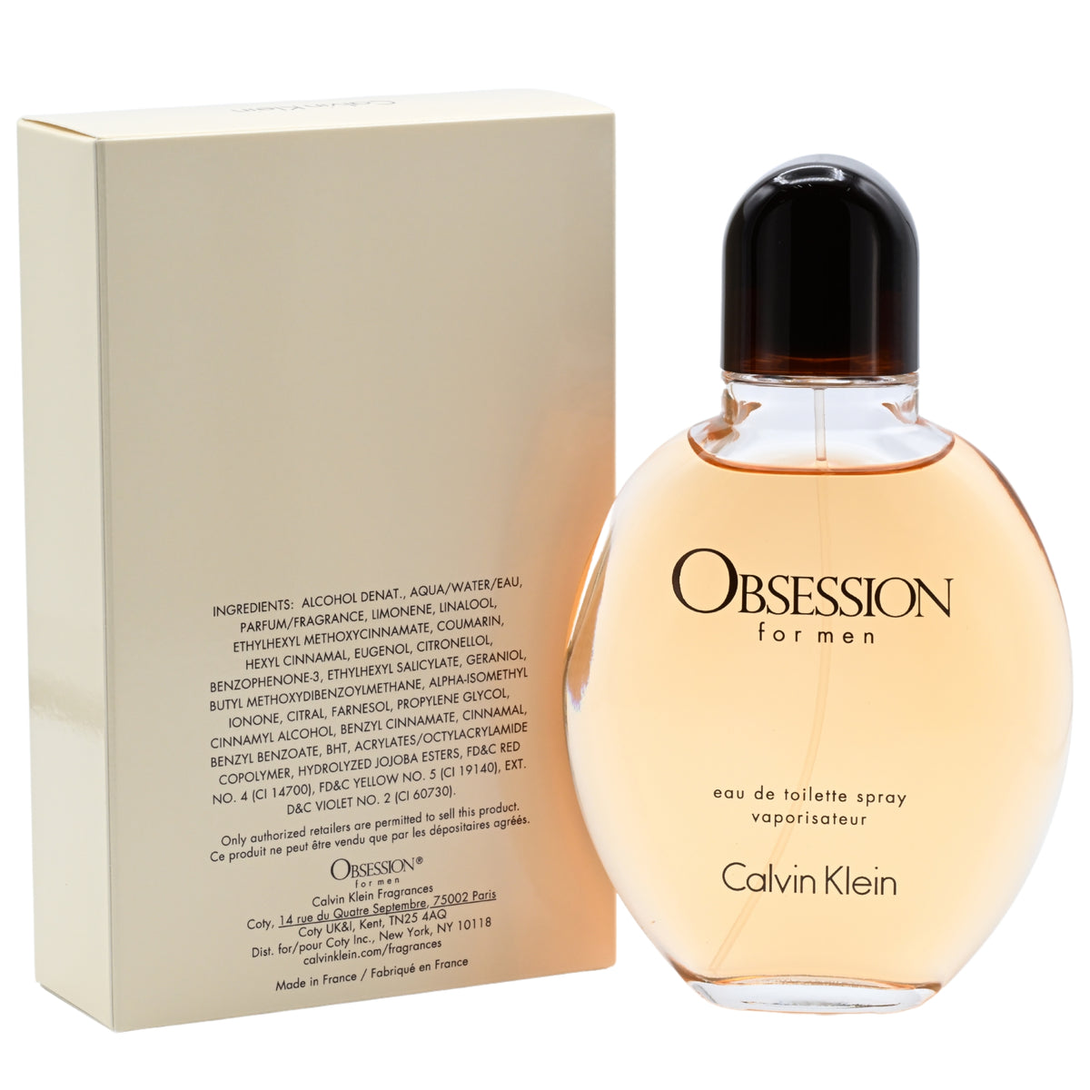 OBSESSION by Calvin Klein Cologne for Men EDT 4.0 oz New in Box 088300606511