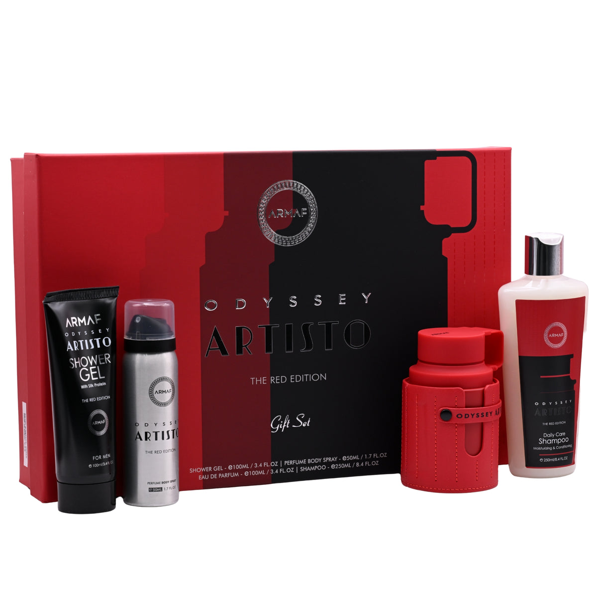 Odyssey Artisto The Red Edition by Armaf 4 pcs gift set for men EDP New in Box 6295199809280