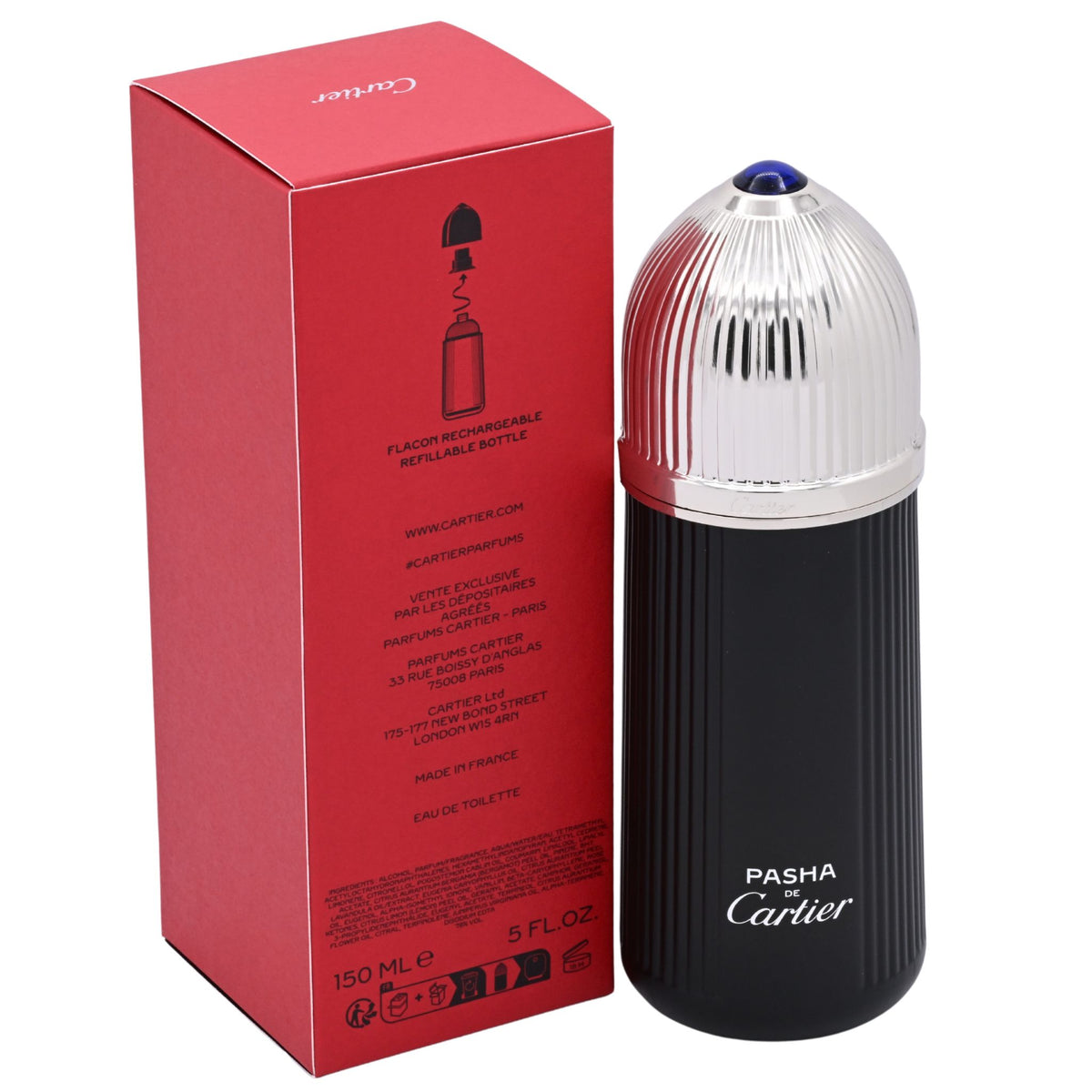 Pasha De Cartier Edition Noire by Cartier cologne for men EDT 5.0 oz New in Box 3432240506238