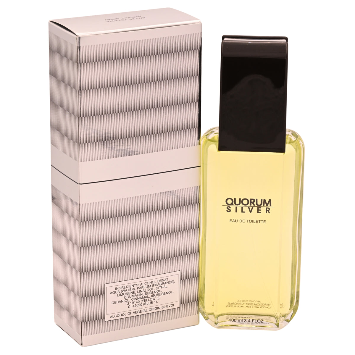 QUORUM SILVER by Antonio Puig 3.3 / 3.4 oz EDT For Men NEW IN BOX 8411061582350