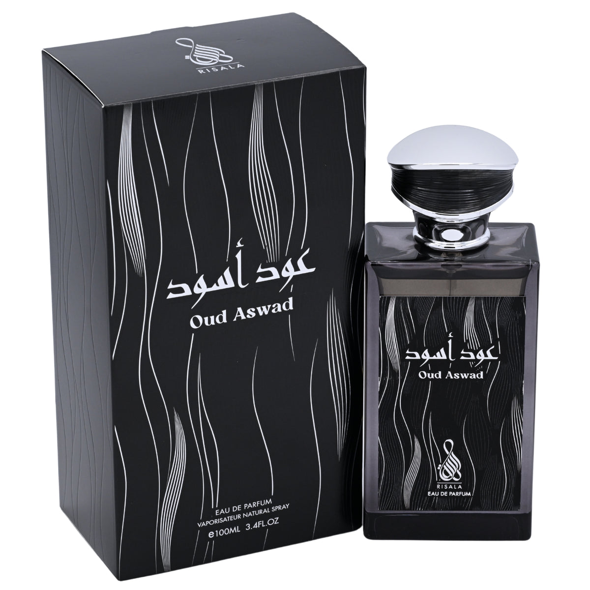 Risala Oud Aswad Eau de Parfum Spray for Men 3.4 oz (100 ml) New Retail Box 6294015185096
