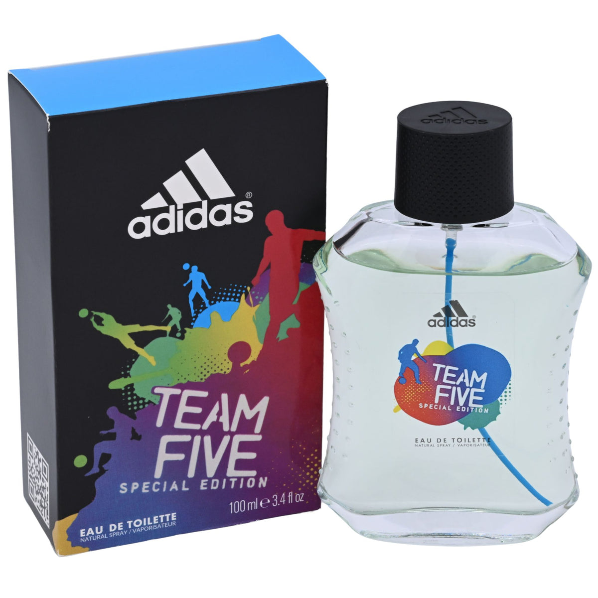 TEAM FIVE Adidas men cologne edt 3.4 oz 3.3 NEW IN BOX 3607346551035