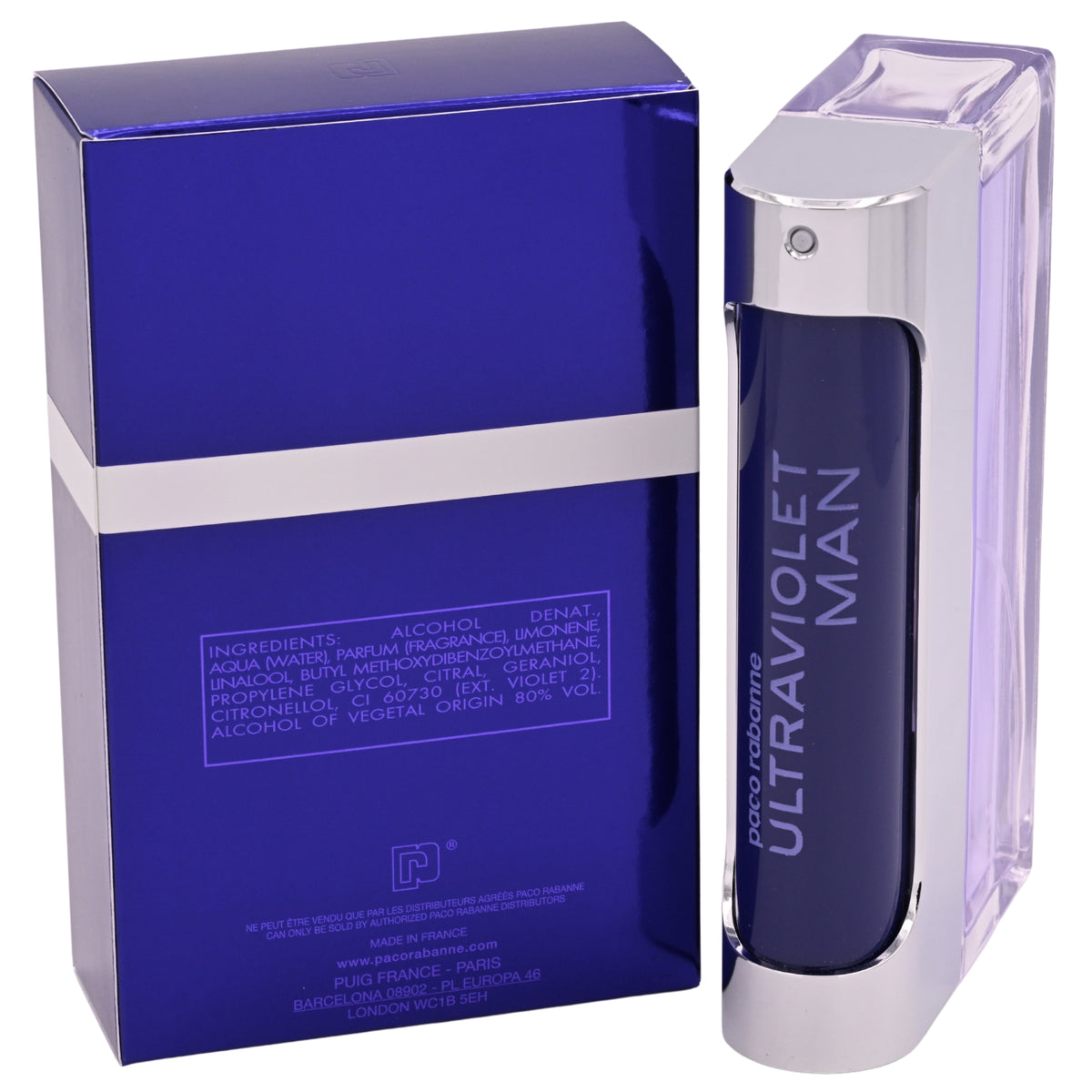 ULTRAVIOLET by Paco Rabanne for Men 3.3 / 3.4 oz EDT Cologne Spray NEW in BOX 3349666010518