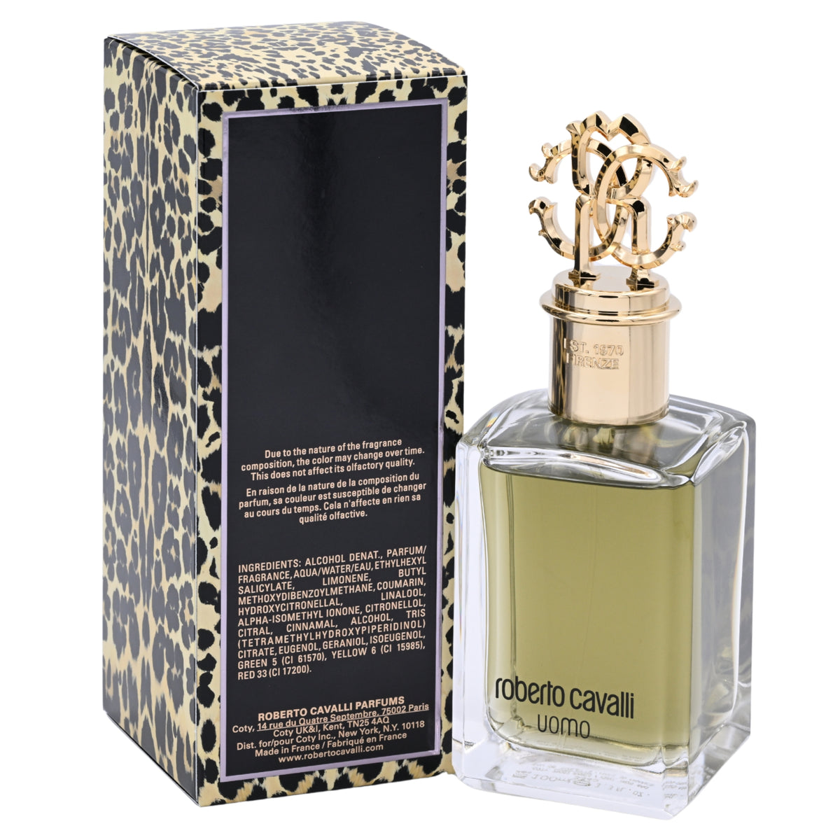 Uomo by Roberto Cavalli cologne for him EDT 3.3 / 3.4 oz New in Box 3616303445164
