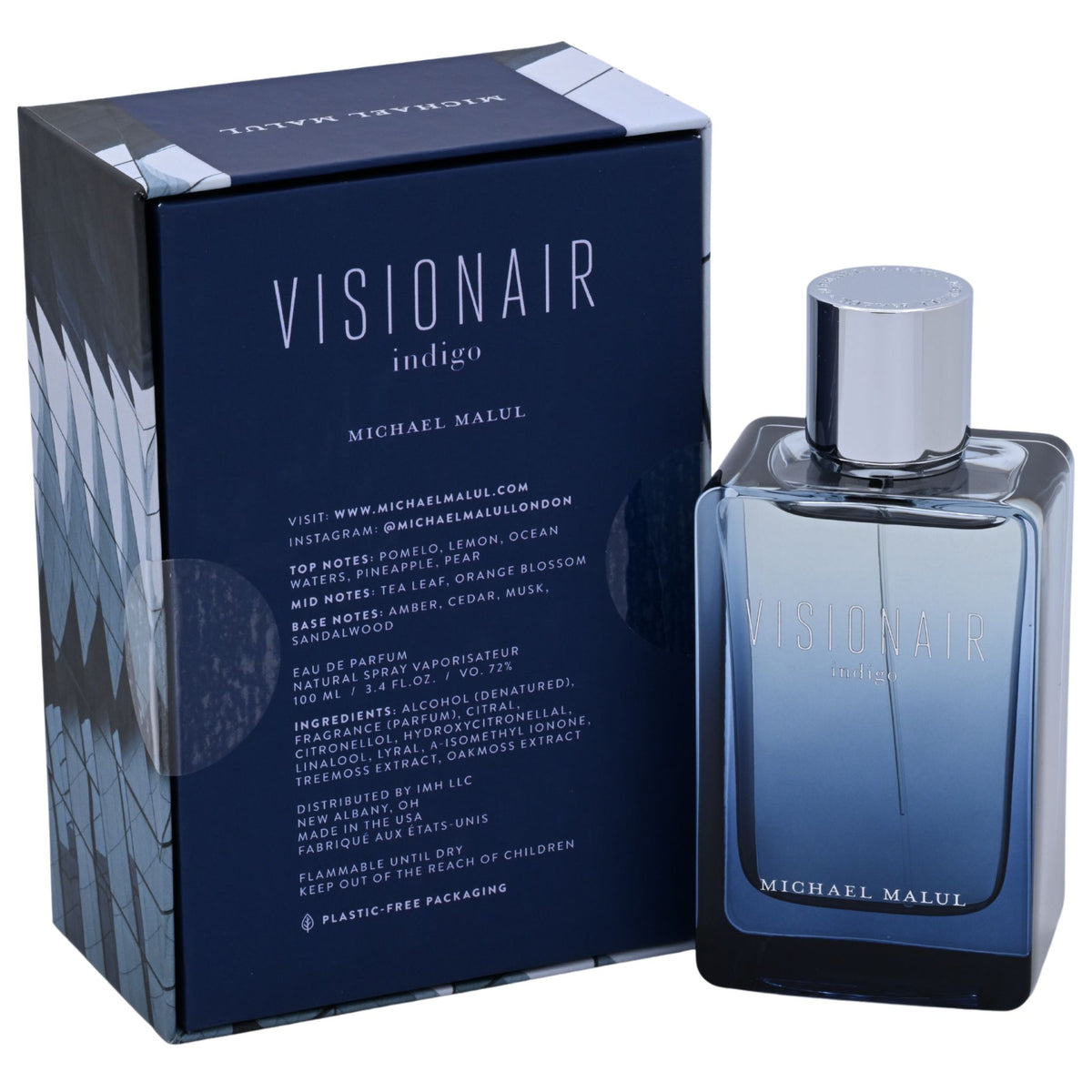 Visionair Indigo by Michael Malul cologne for men EDP 3.3 / 3.4 oz New in Box 850067815235