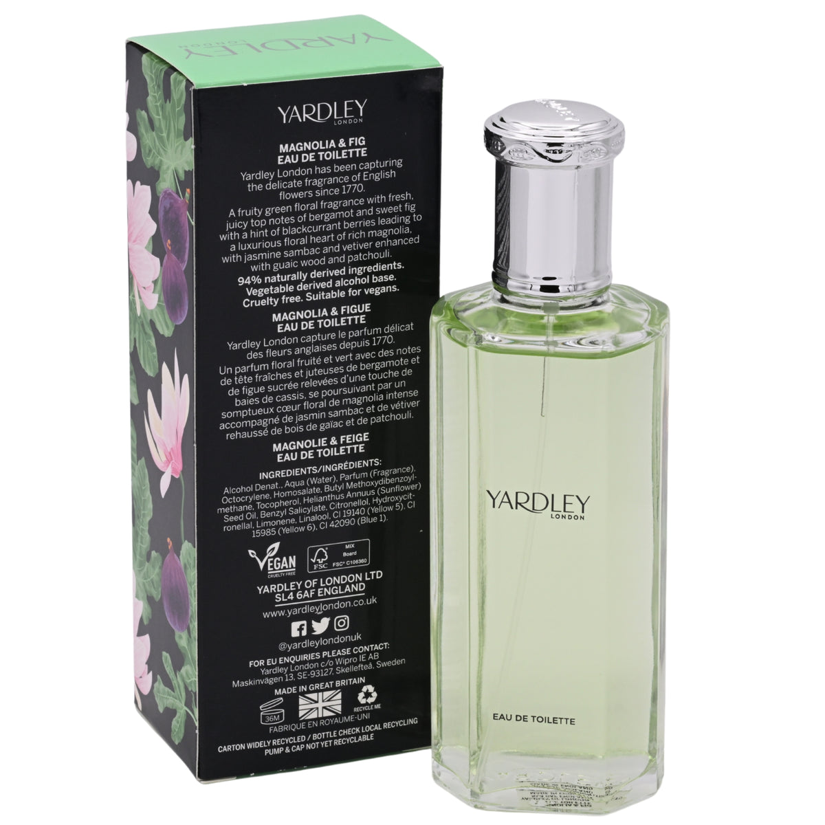 Yardley London Magnolia & Fig Eau de Toilette Spray for Women 4.2 oz (New Retail Box) 5056179304529