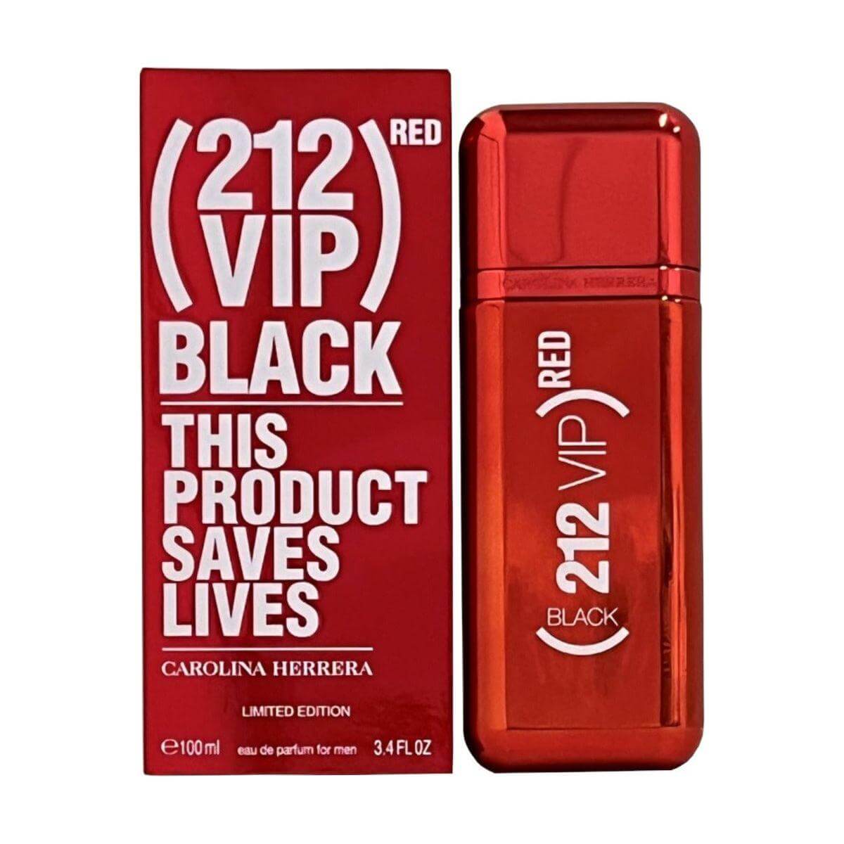 212 Vip Black (Red Edition) by Carolina Herrera men EDP 3.3 / 3.4 oz New in Box 8411061970935