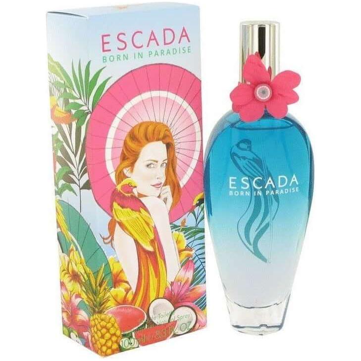 BORN IN PARADISE Escada women 3.3 oz 3.4 EDT perfume NEW IN BOX 737052716893