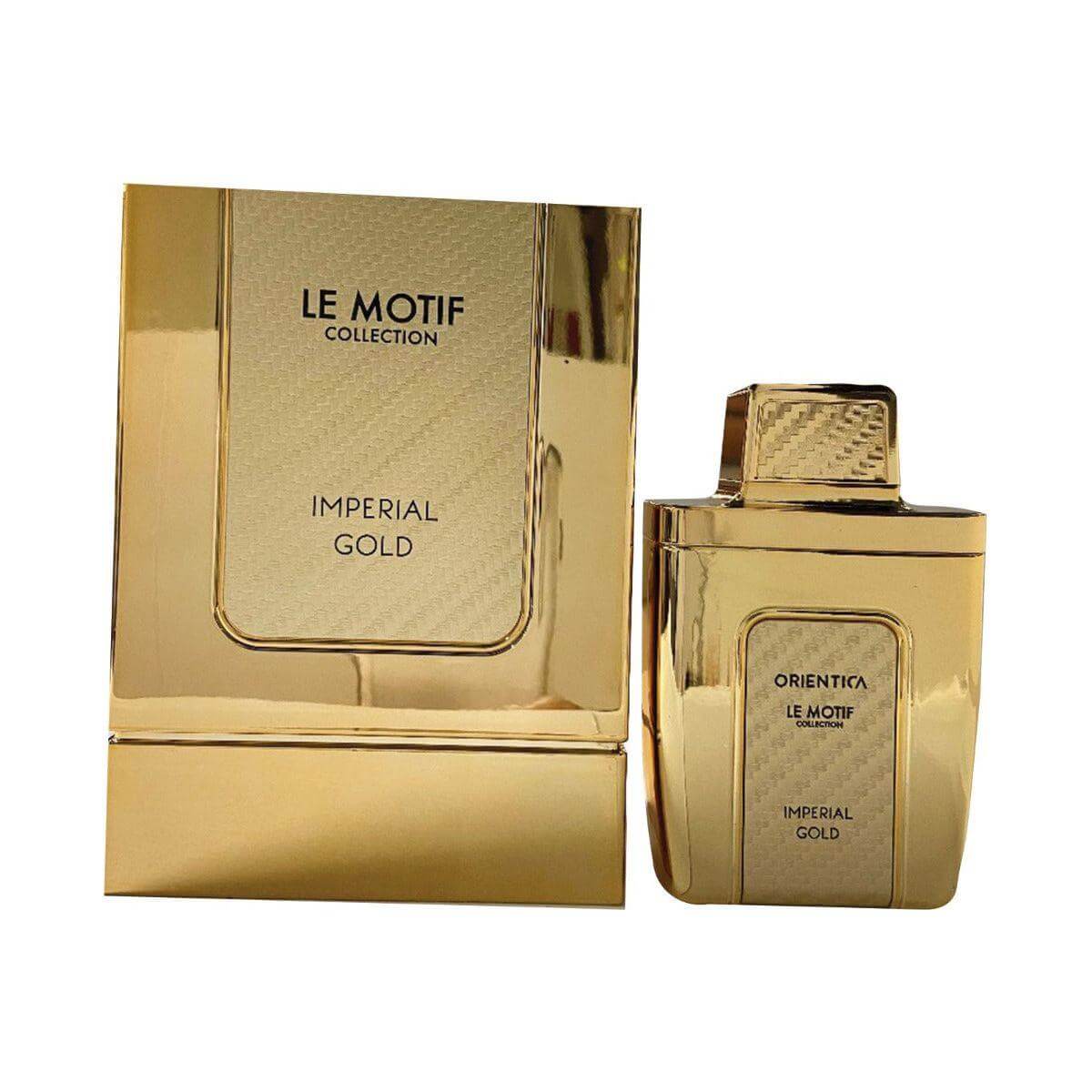 Le Motif Imperial Gold by Orientica for unisex EDP 2.8 oz New In Box 6291109270188