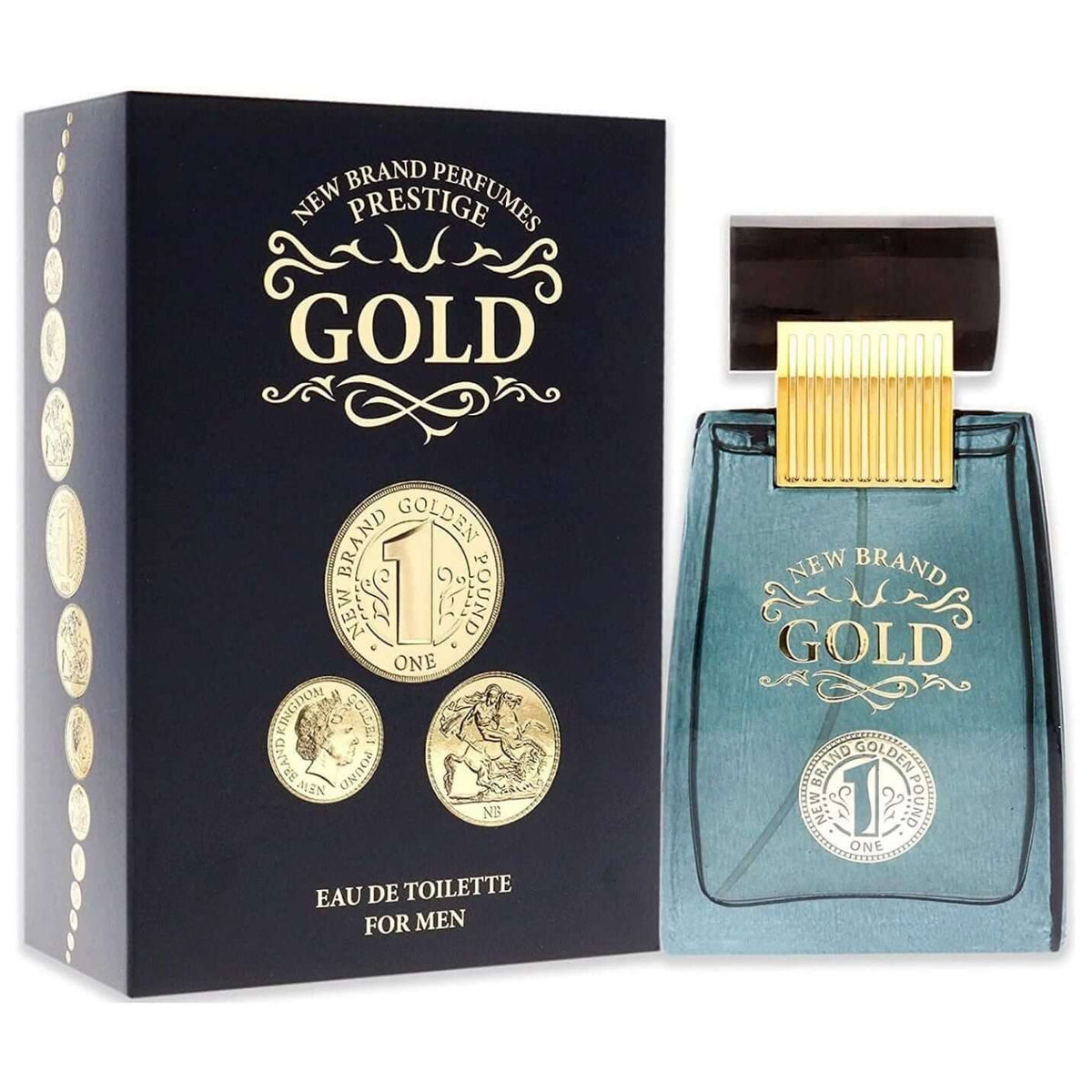Prestige Gold by New Brand cologne for men EDT 3.3 /3.4 oz New In Box 5425017734277