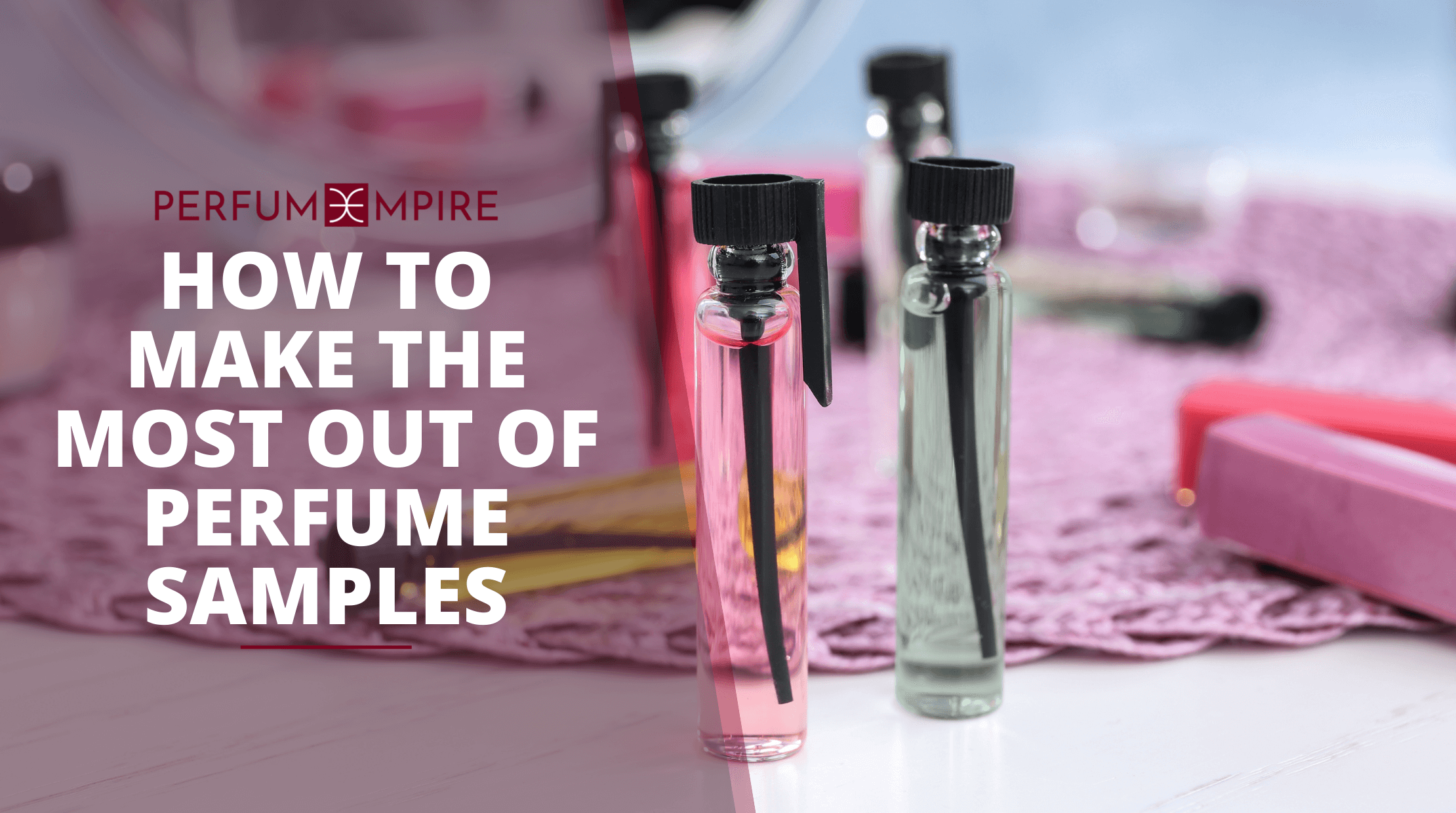 perfume samples on table