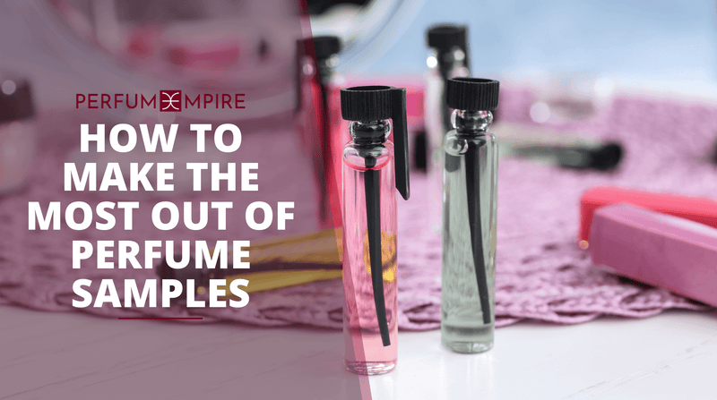 perfume samples on table
