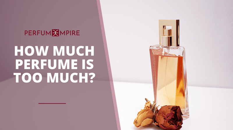 Bottle of perfume next to text 