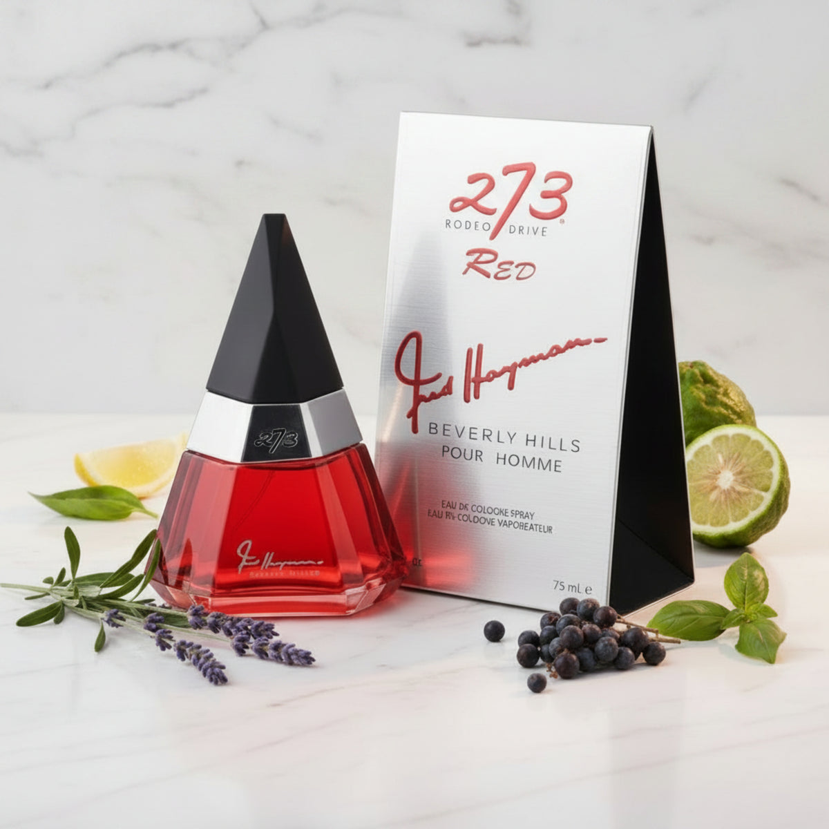 273 RED pour homme Fred Hayman Cologne for Men EDC 2.5 oz NEW IN BOX 837015005559