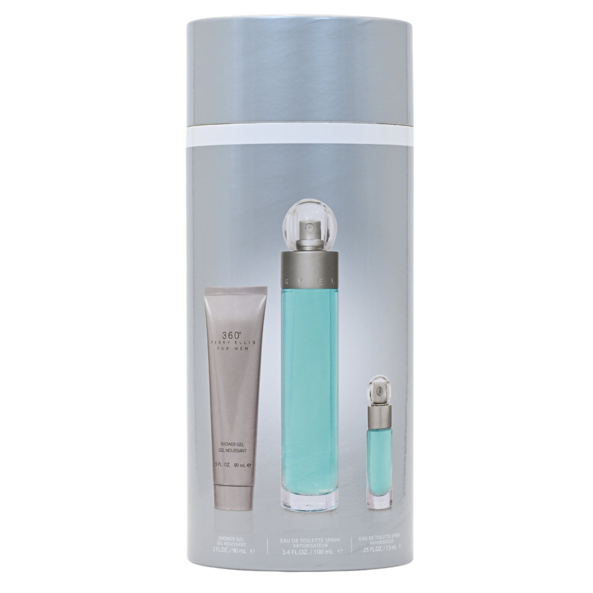 360 by Perry Ellis for men 3 pcs gift set New in Canister 844061014770
