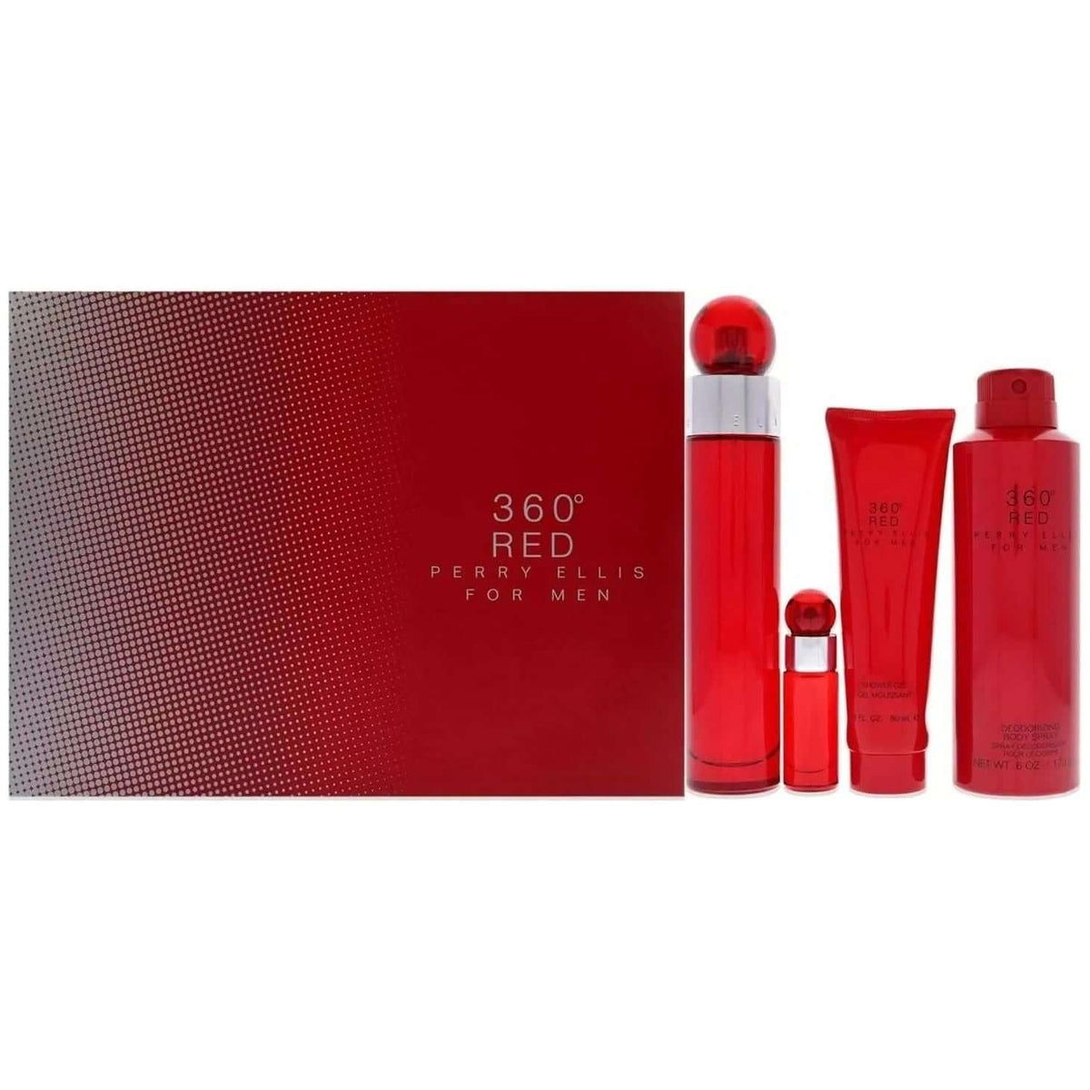 360 RED by Perry Ellis for men 4 pcs Set New in Box 844061014664