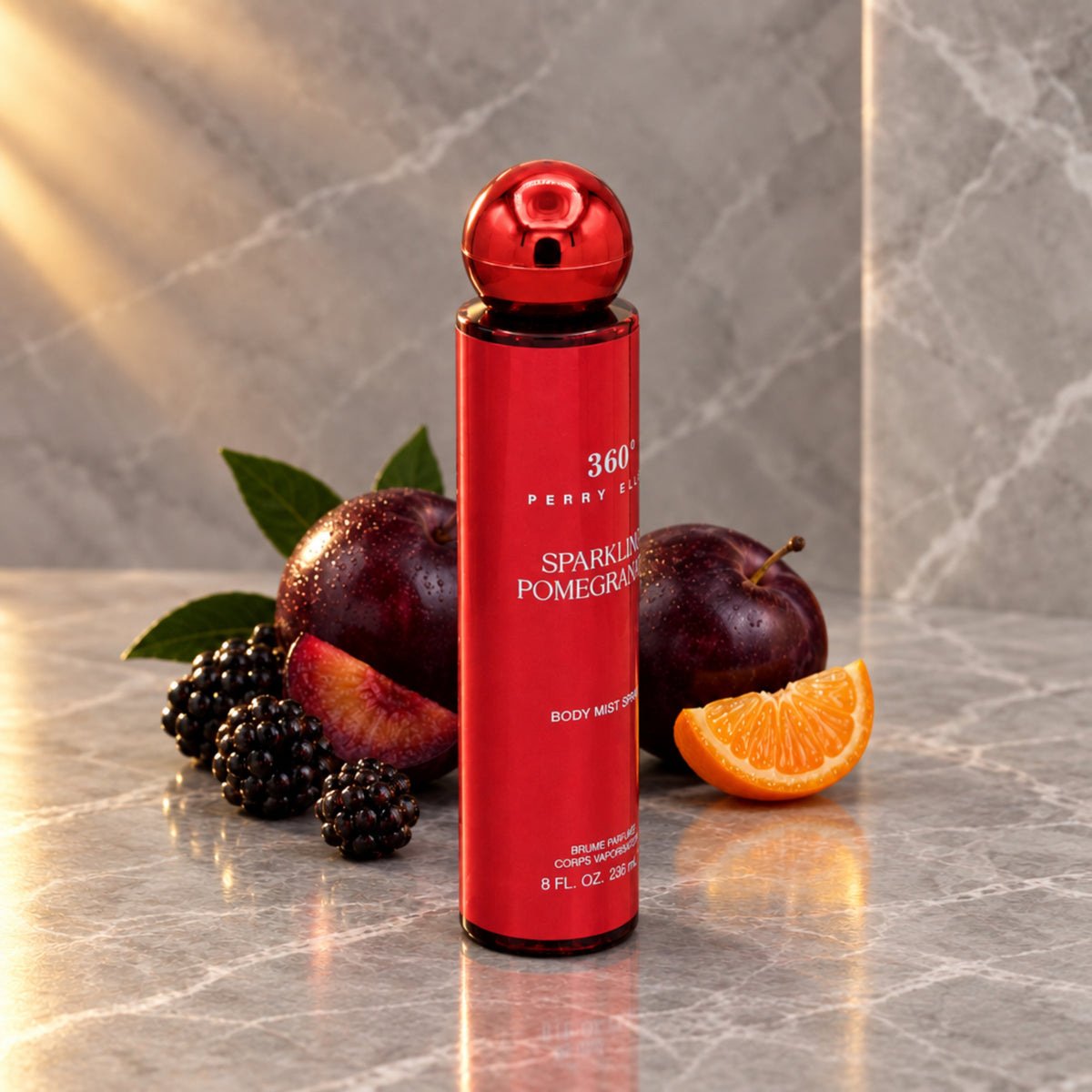 360 Sparkling Pomegranate by Perry Ellis body mist for women 8.0 oz New 844061017634