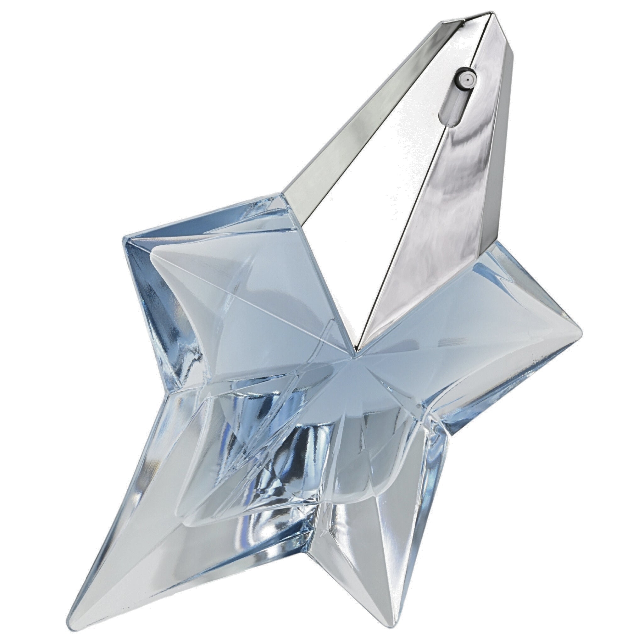 Star shaped Thierry Mugler perfume bottle on a white background