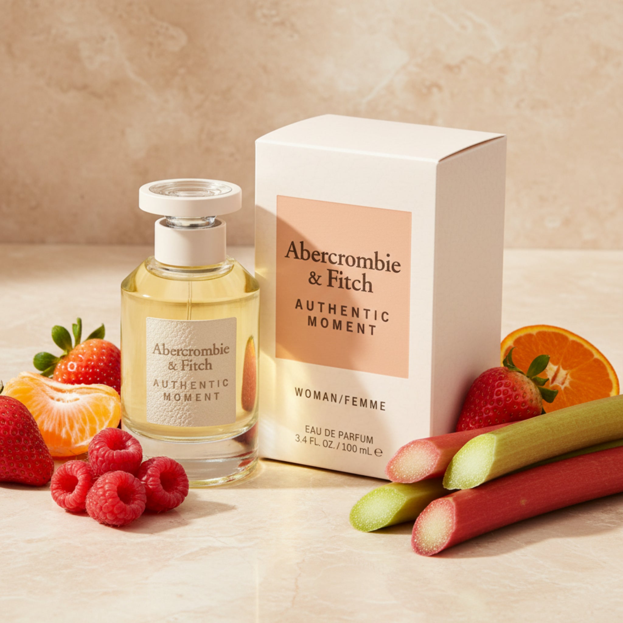 Abercrombie & Fitch perfume bottle and packaging on a white background