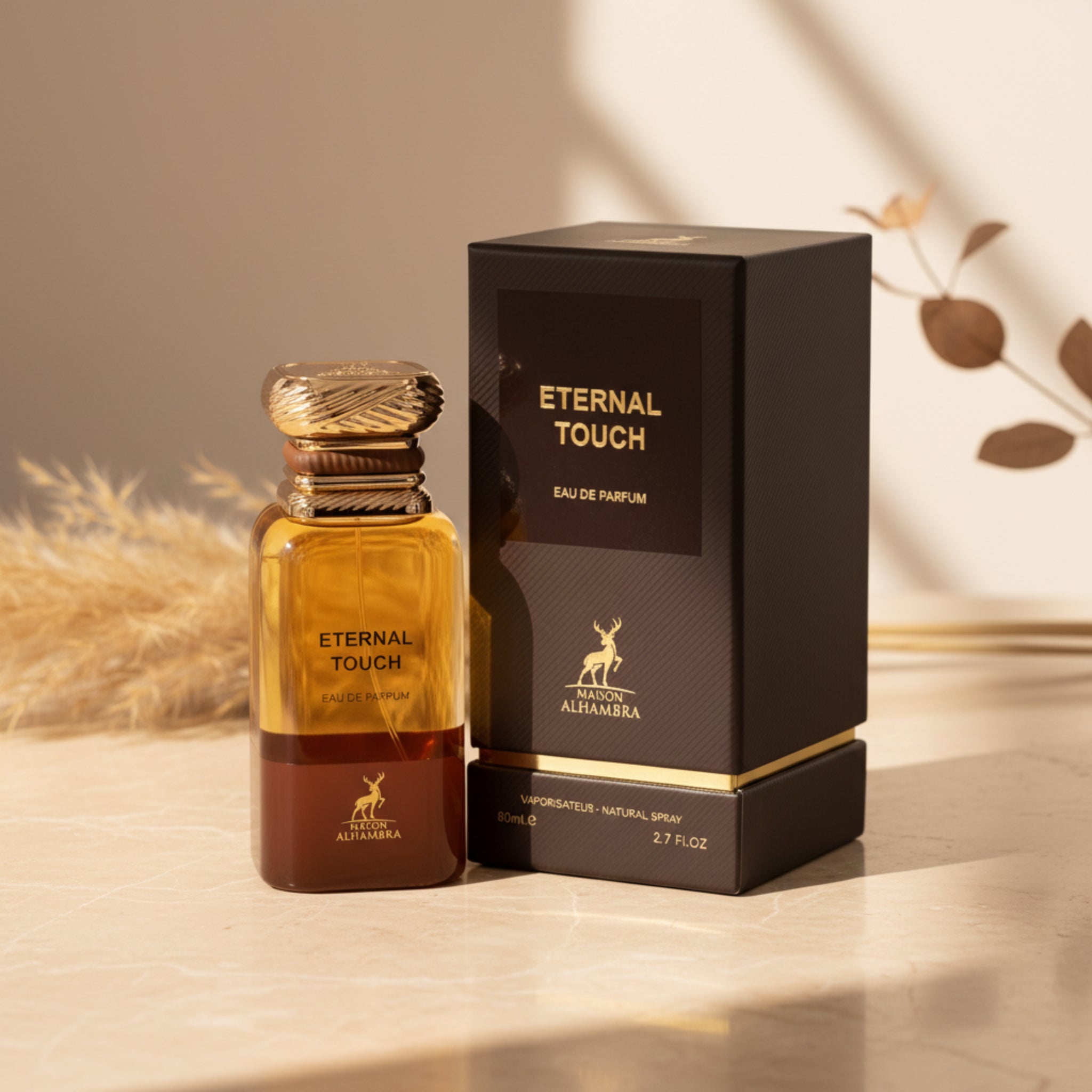 Eternal Touch Eau de Parfum bottle and packaging on a white background