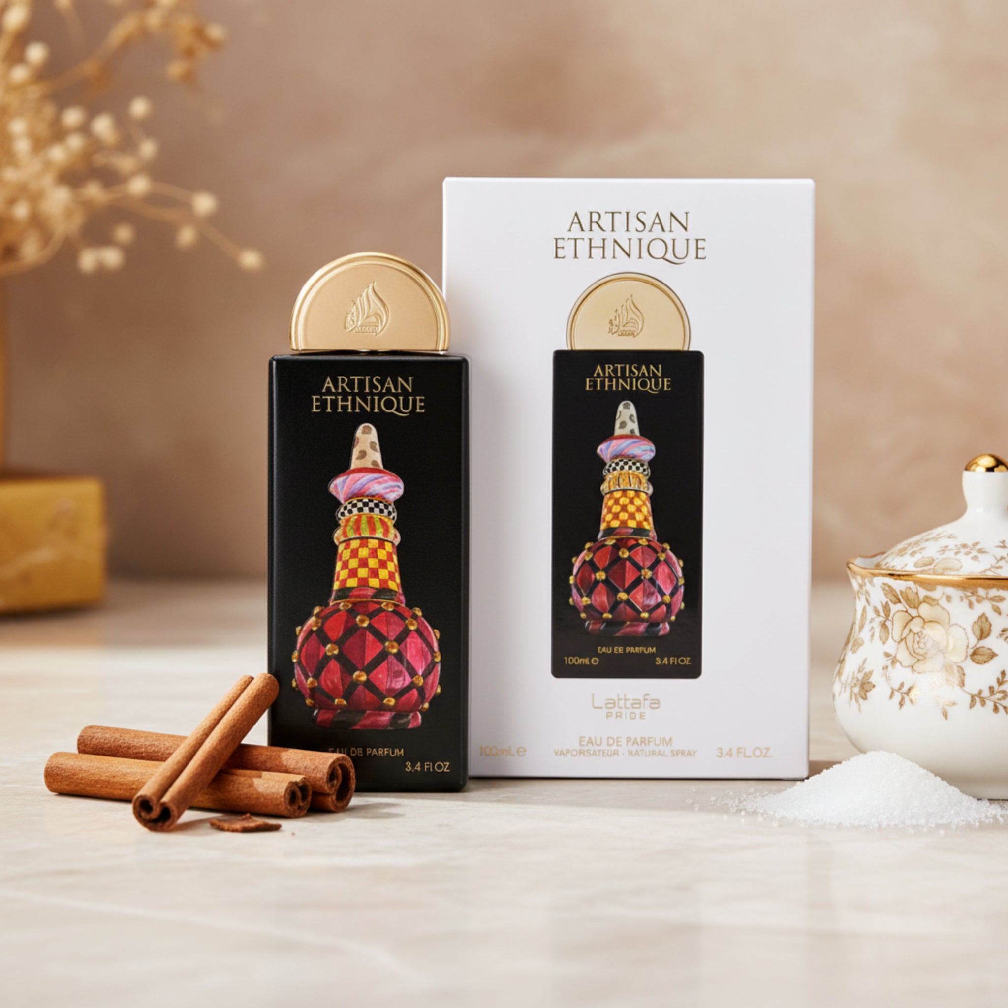 Artisan Ethiqué perfume bottle and packaging on a white background