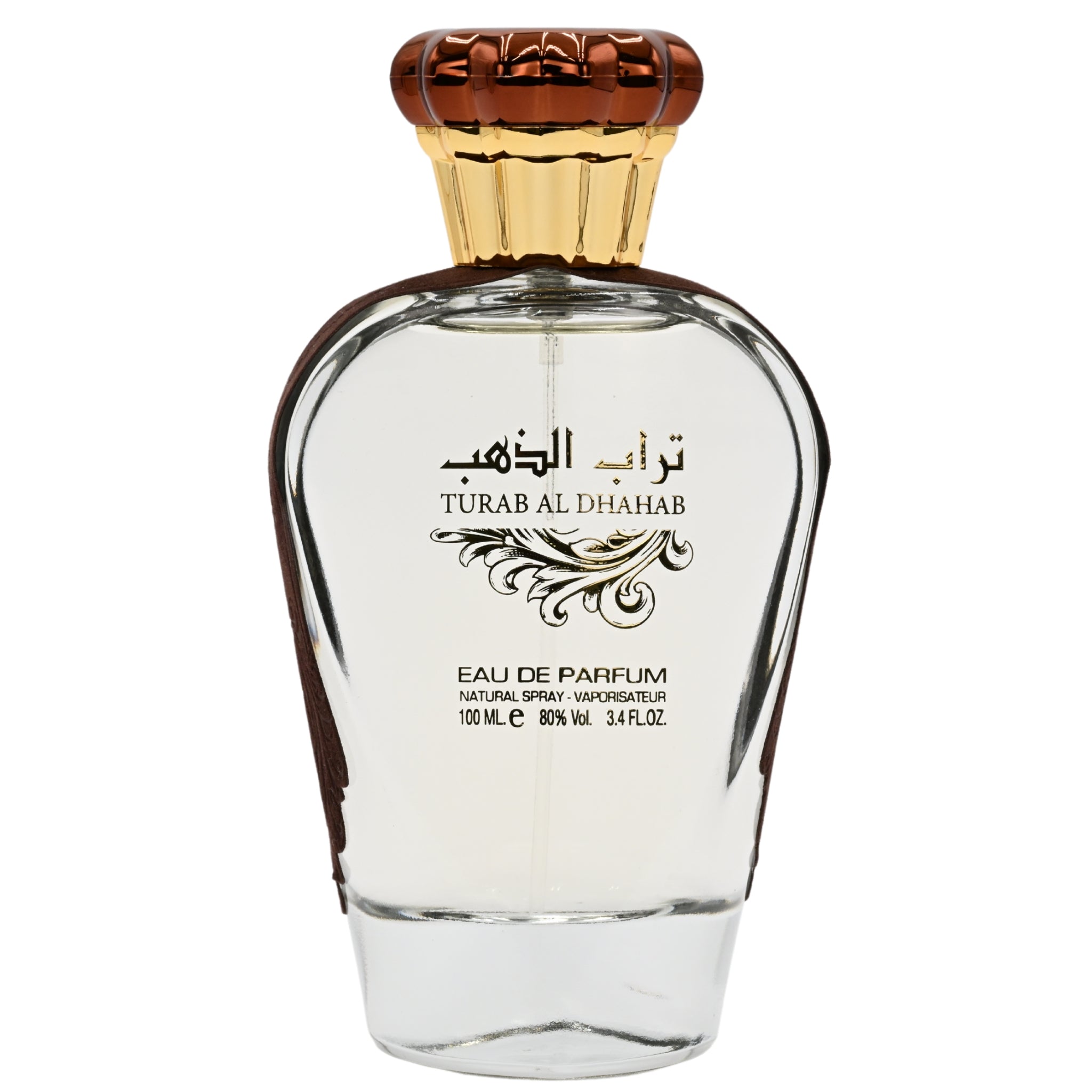 Turab Al Dhahab eau de parfum bottle on a white background