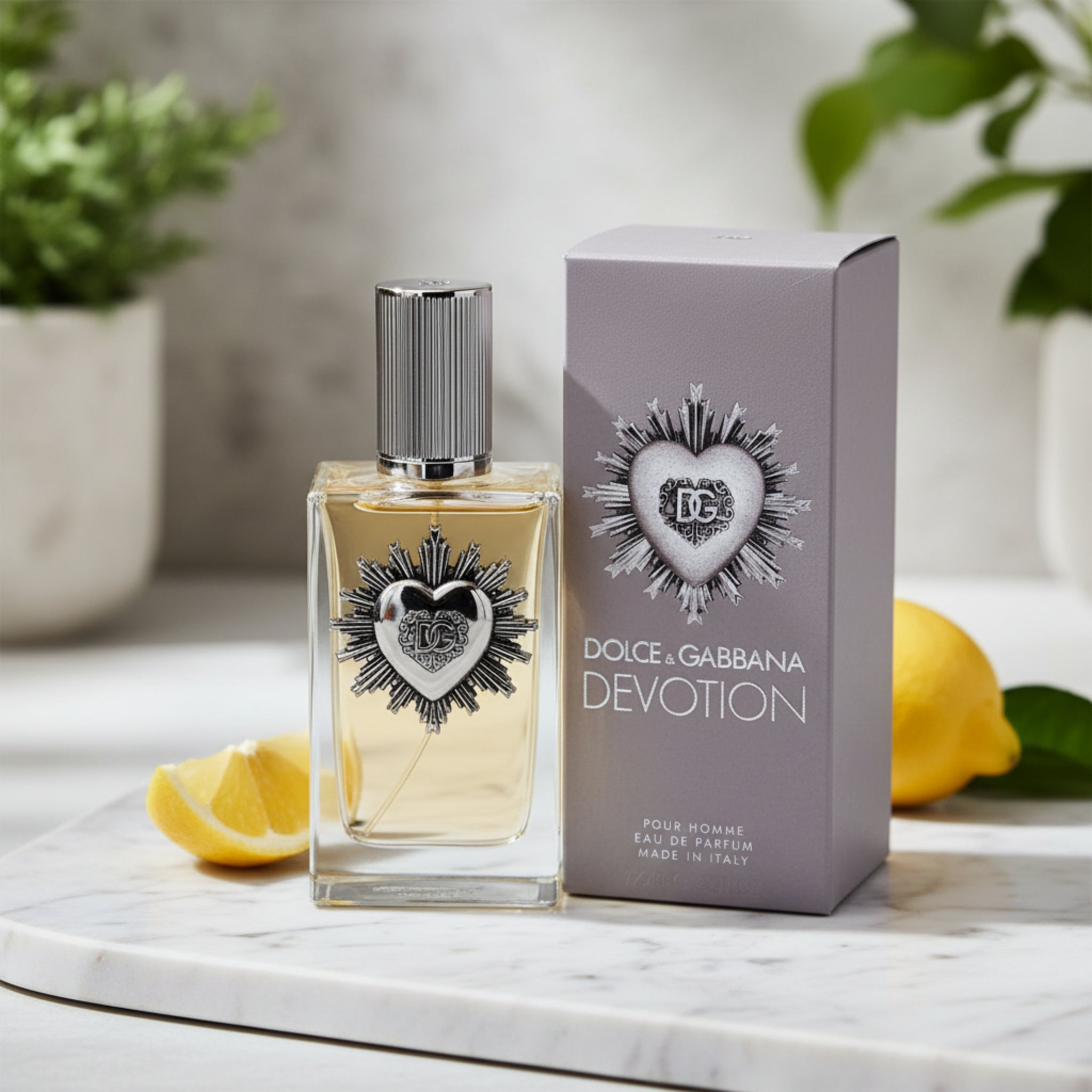 Dolce & Gabbana Devotion perfume bottle and packaging on a white background