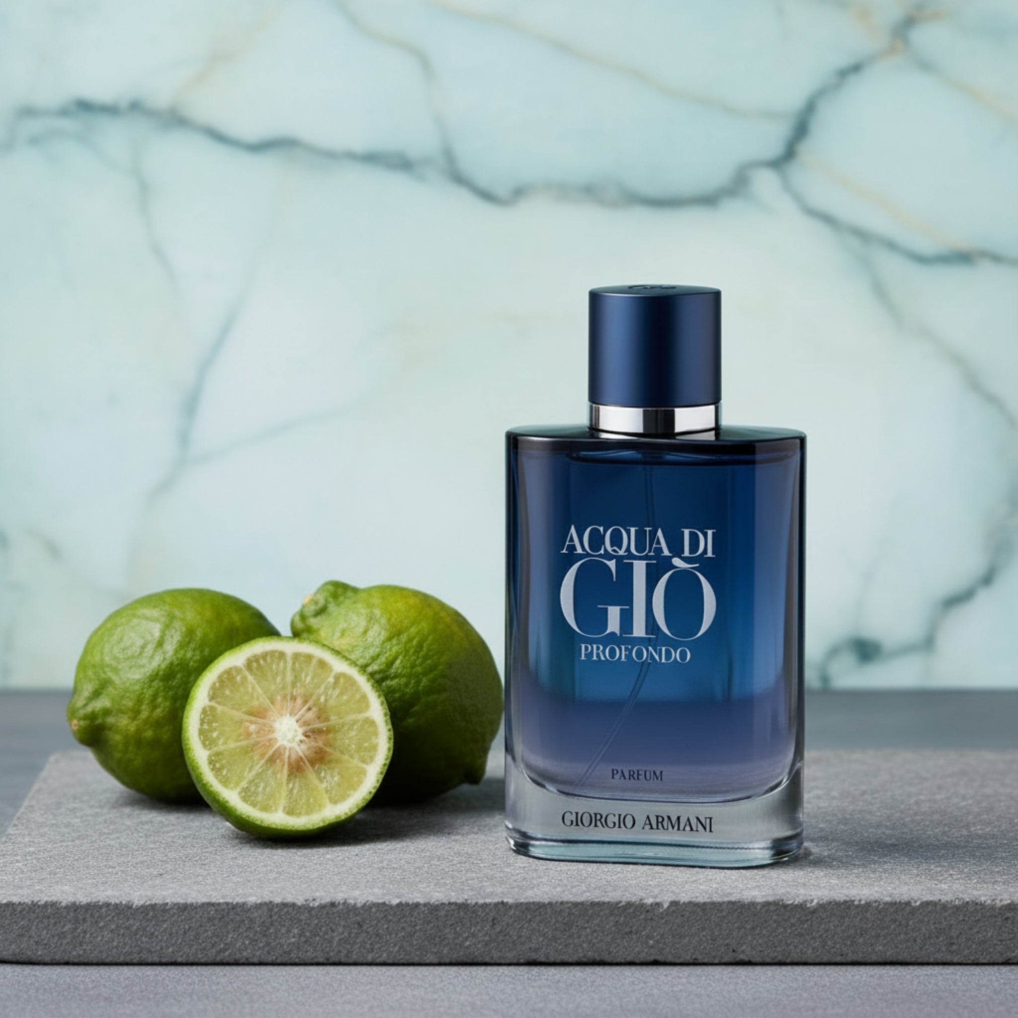 Giorgio Armani Acqua di Giò Profondo parfum bottle on a white background