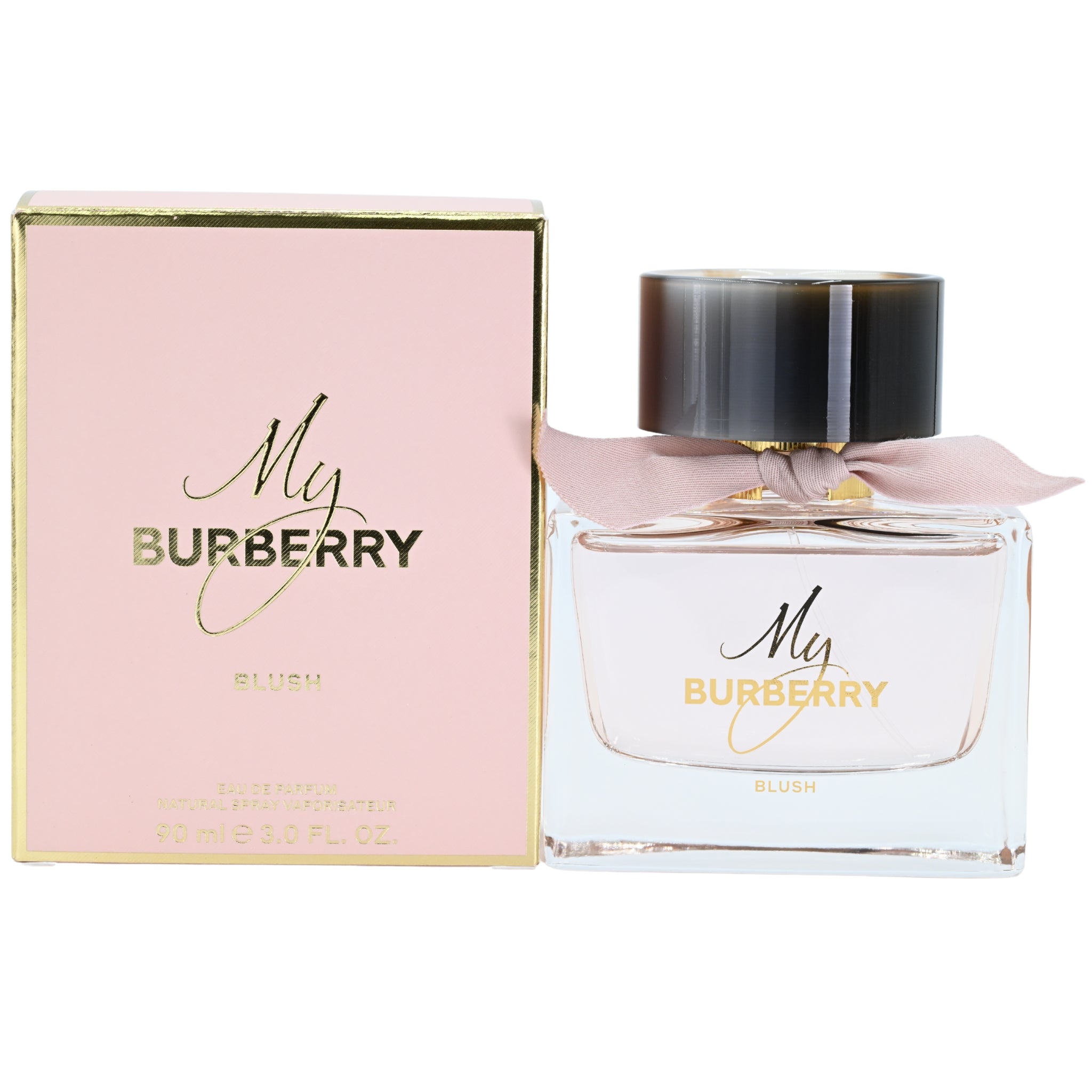 My Burberry Blush perfume bottle and packaging on a white background