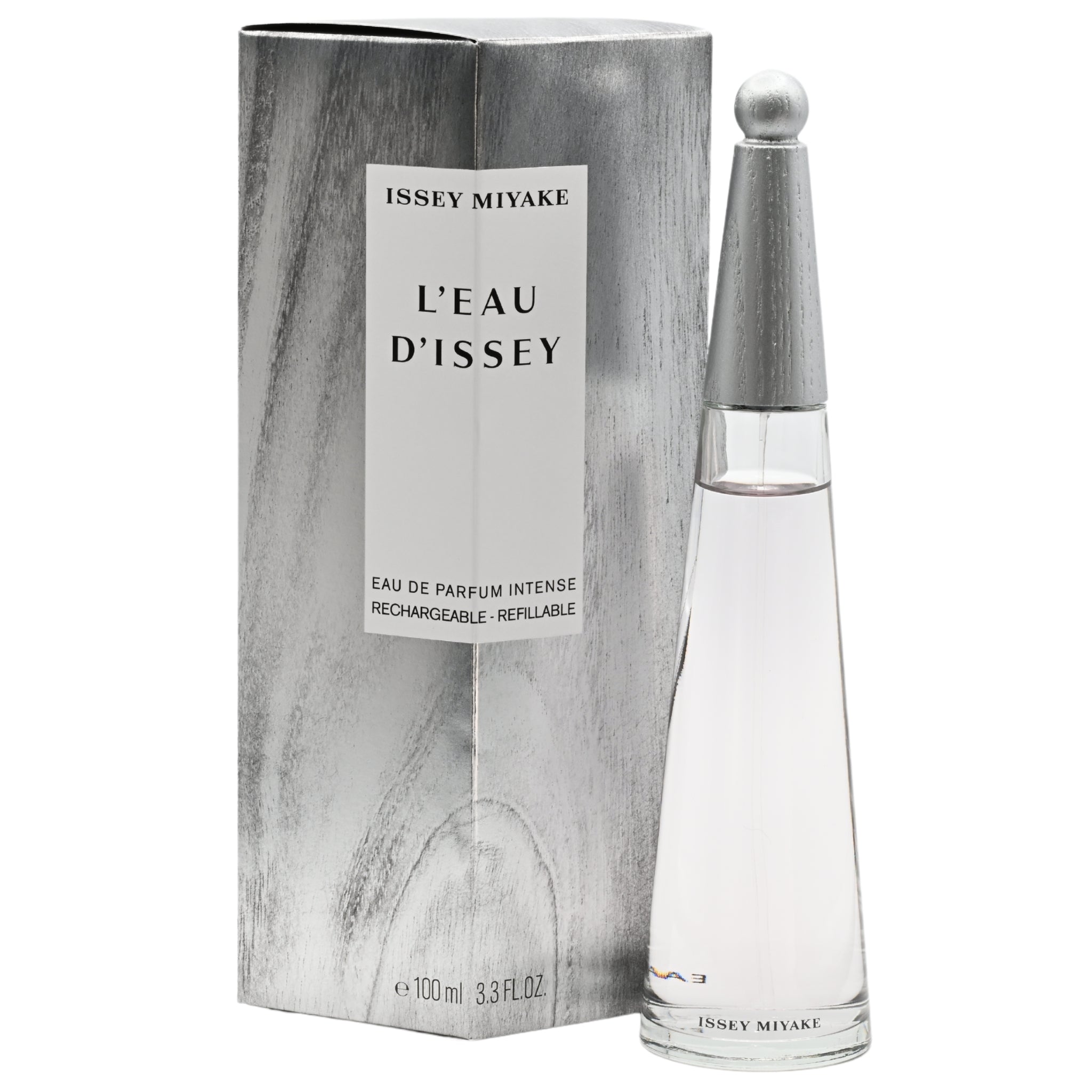 Issey Miyake L'Eau D'Issey perfume bottle and packaging on a white background
