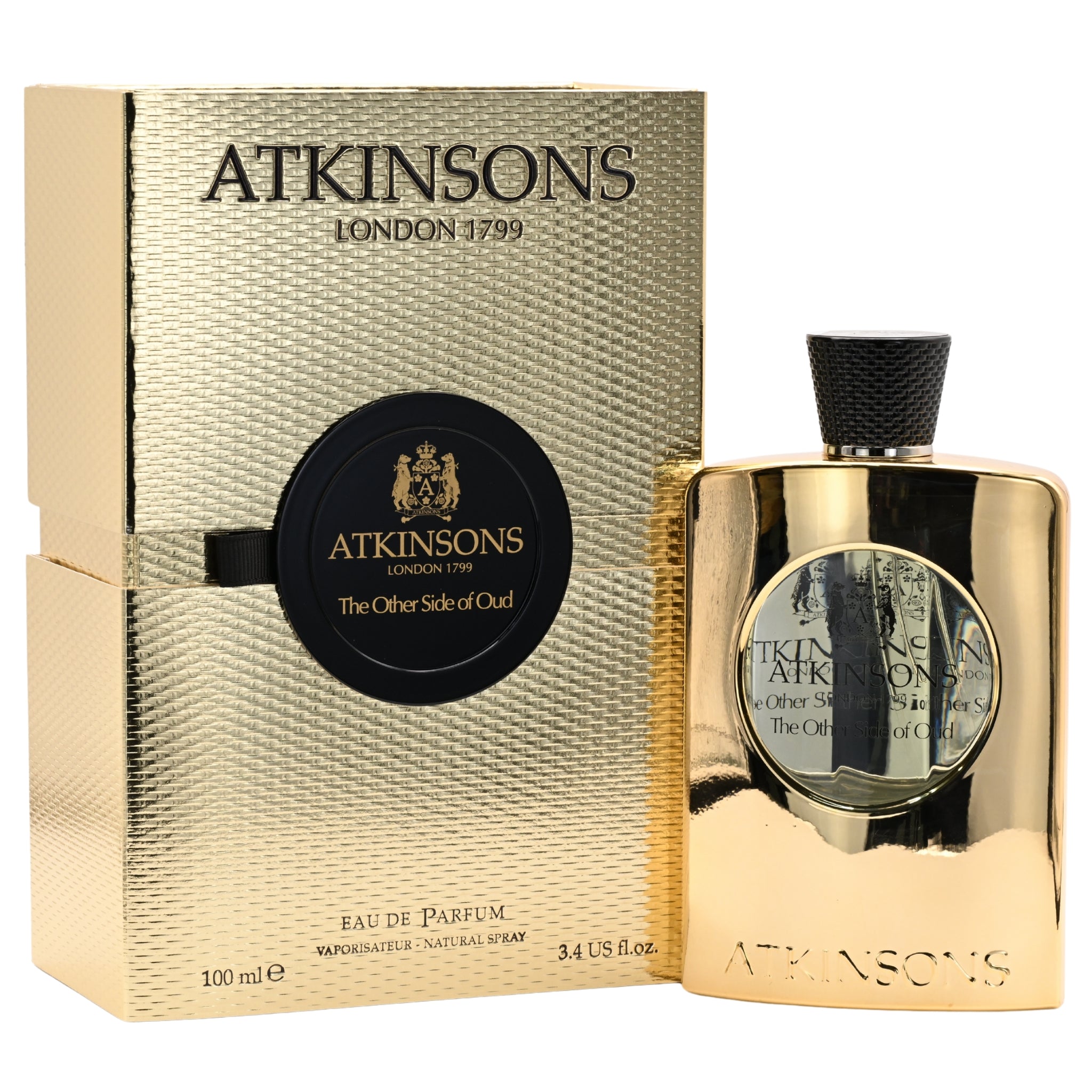 Atkinsons perfume bottle and packaging on a white background