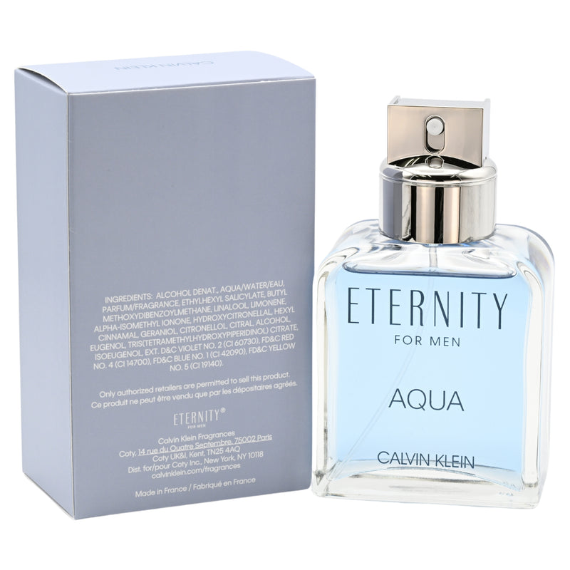 Eternity Aqua by Calvin Klein 3.3 / 3.4 oz EDT Cologne for Men New In Box