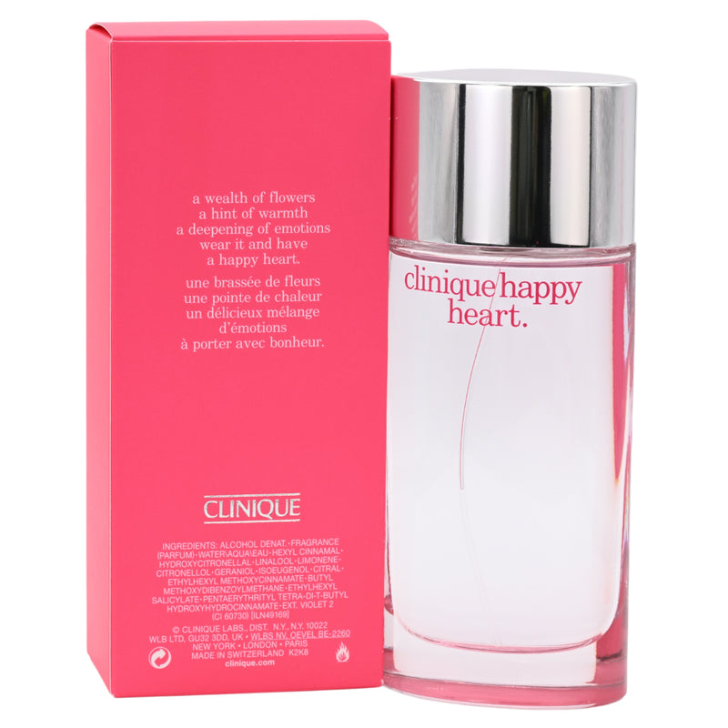 HAPPY HEART Clinique women 3.4 oz 3.3 edp Perfume spray NEW IN BOX