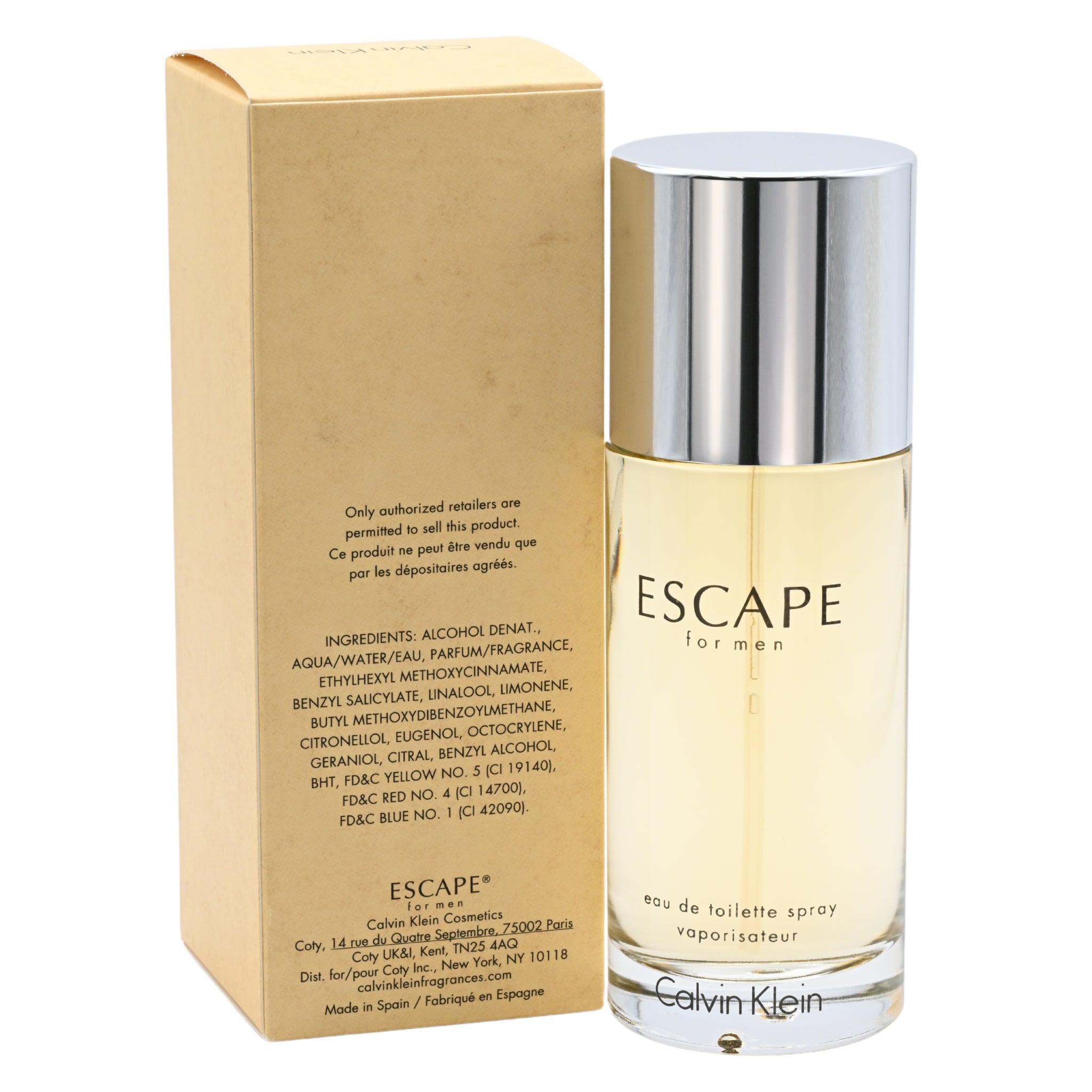 ESCAPE by Calvin Klein Cologne for Men EDT 3.3 / 3.4 oz New in Box