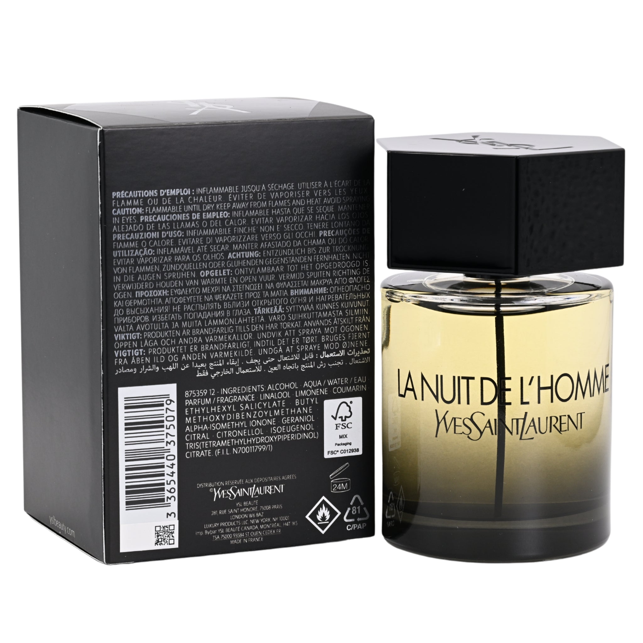 LA NUIT DE L'HOMME by Yves Saint Laurent cologne EDT 3.3 / 3.4 oz New in Box
