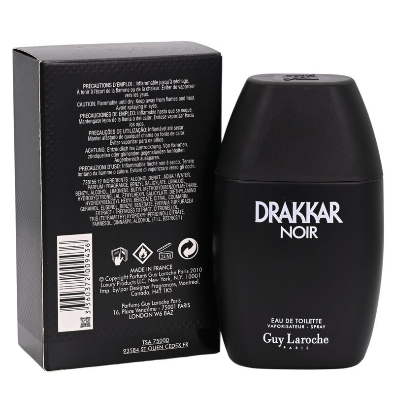 DRAKKAR NOIR by Guy Laroche 3.4 / 3.3 oz EDT For Men New in Box