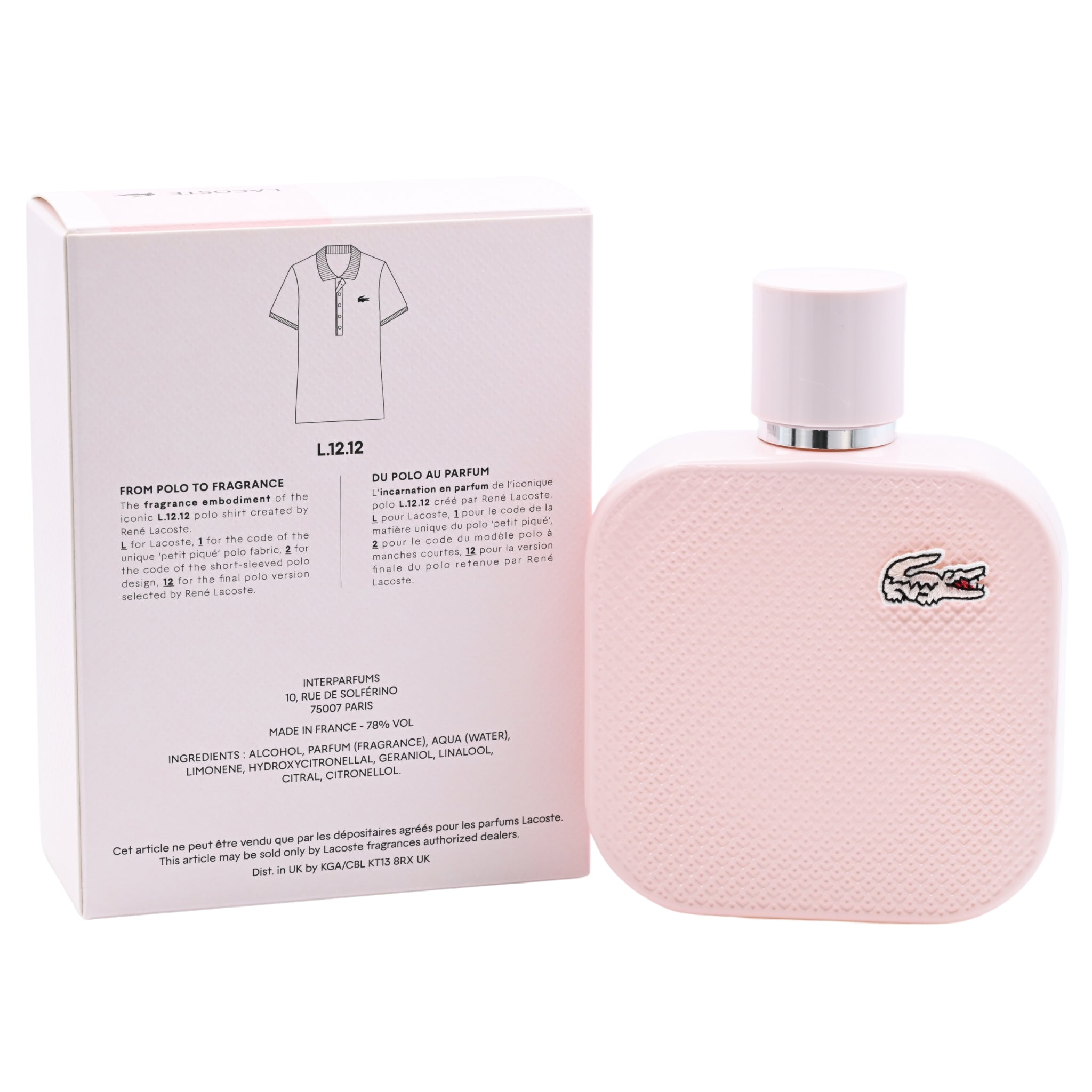 L.12.12 Rose by Lacoste perfume for women EDP 3.3 / 3.4 oz New in Box
