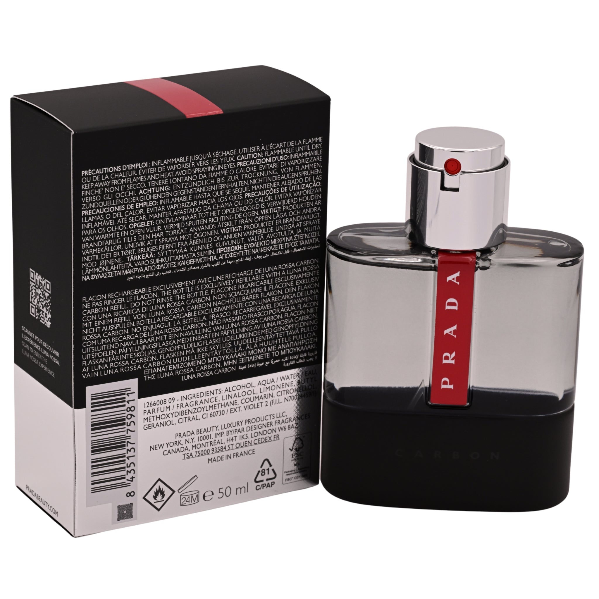 Carbon Luna Rossa by Prada cologne for men EDT 1.6 oz New in Box