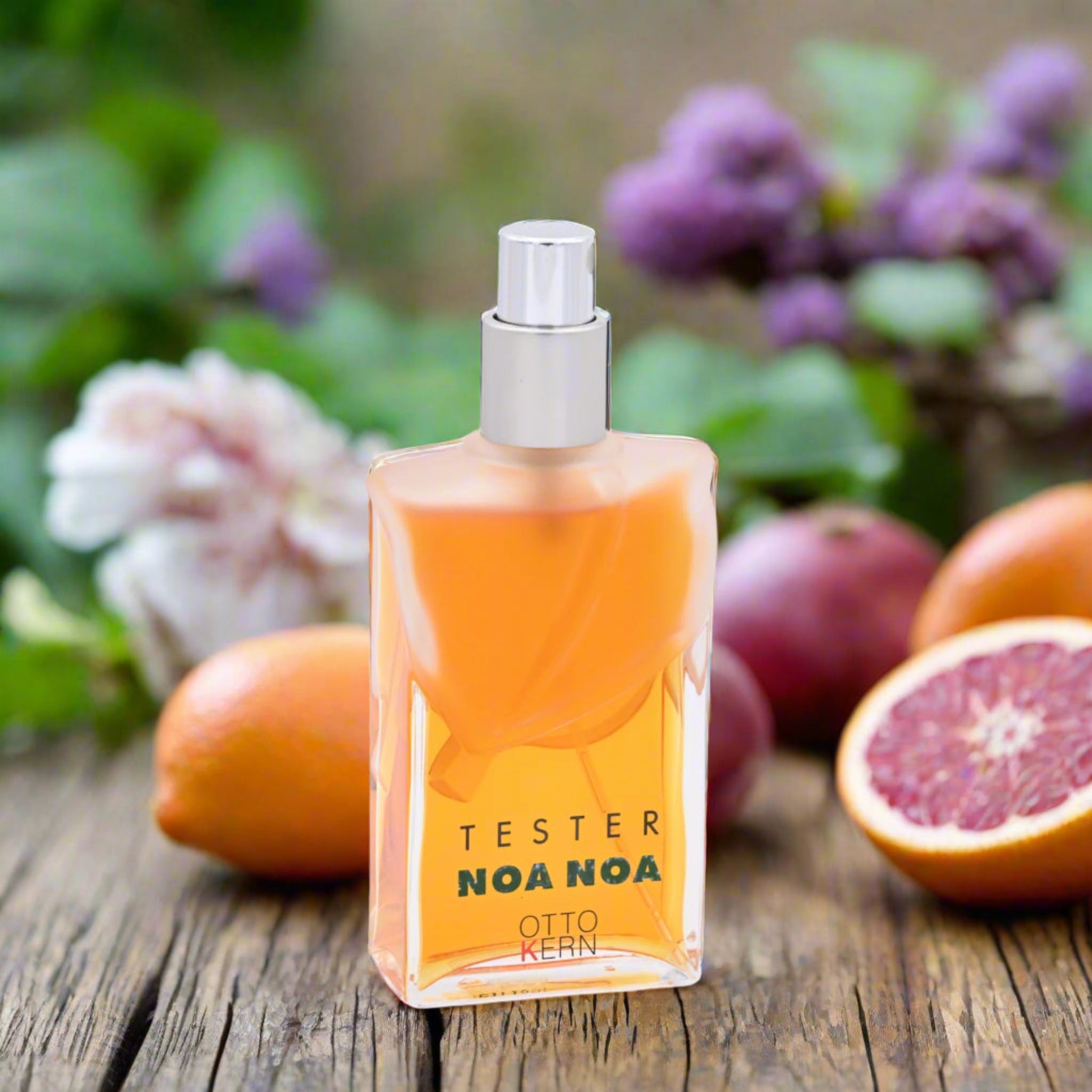 Perfume bottle with 'NOA NOA' branding on a white background