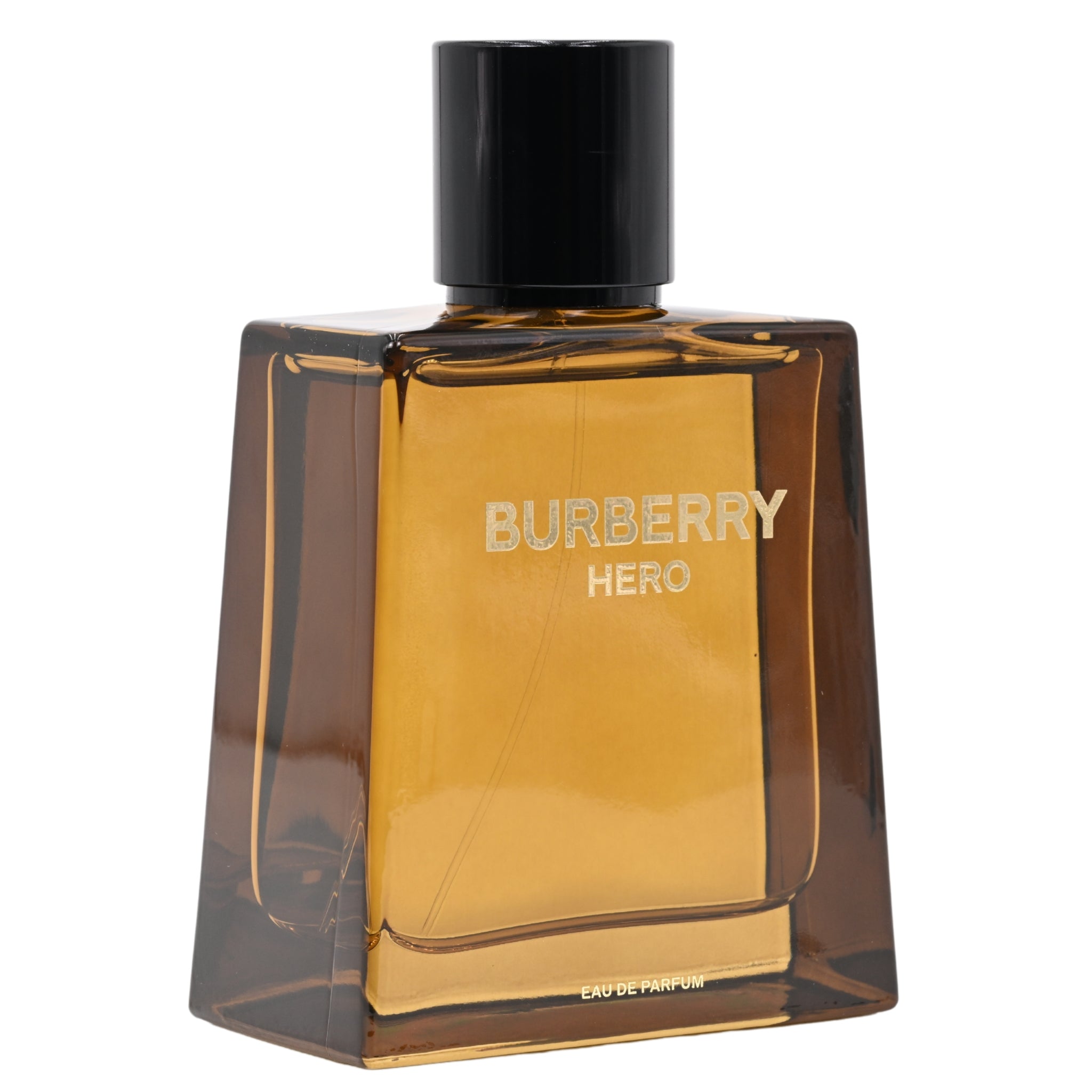Burberry Hero perfume bottle on a white background
