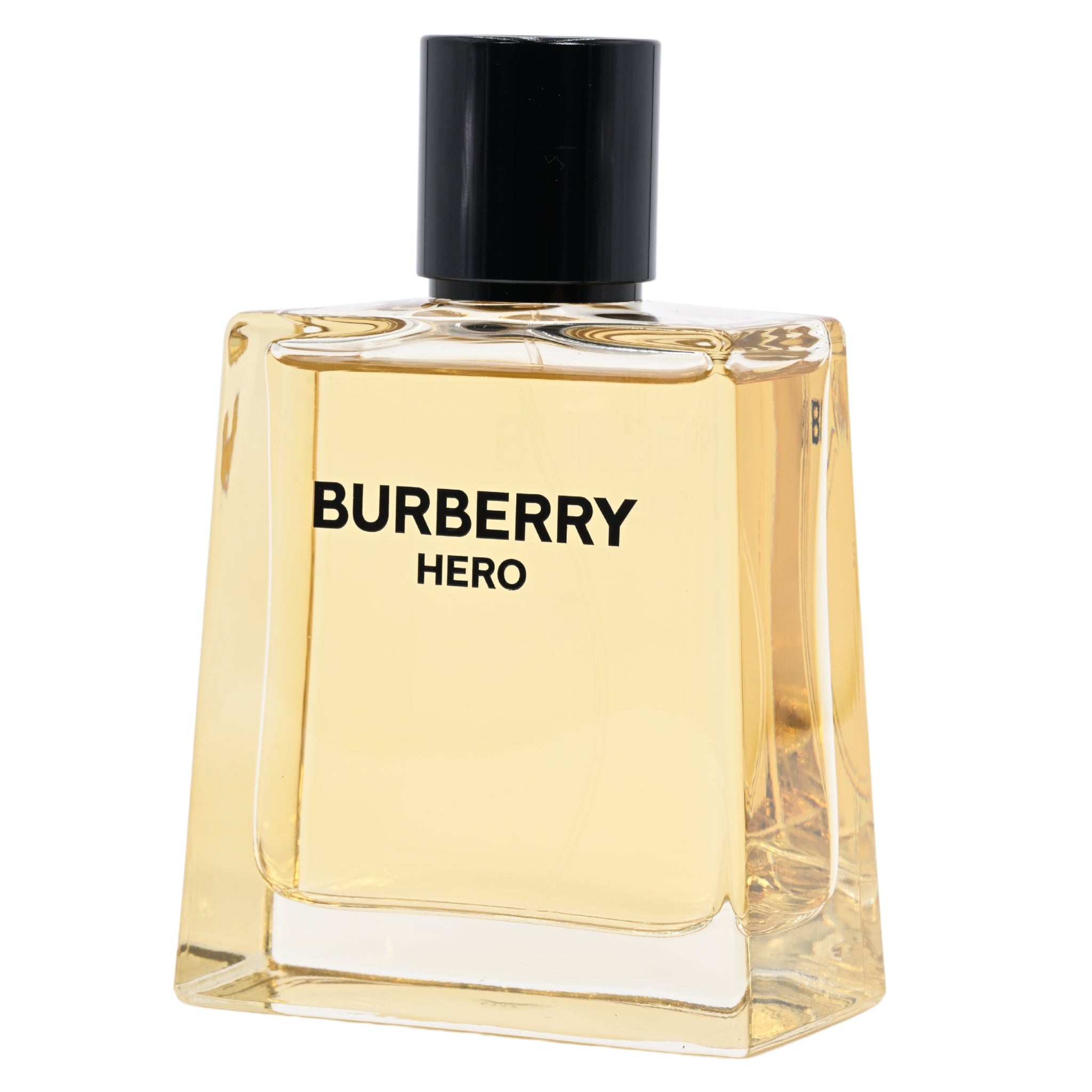 Burberry Hero perfume bottle on a white background