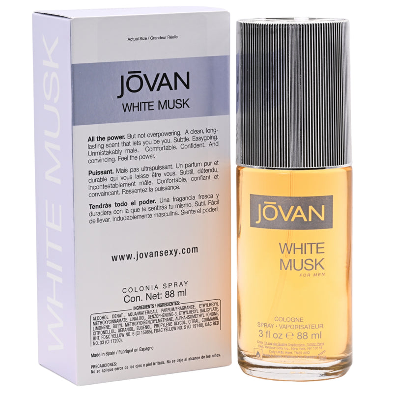 Jovan Musk White by Coty 3.0 oz Cologne Spray for Men New in Box