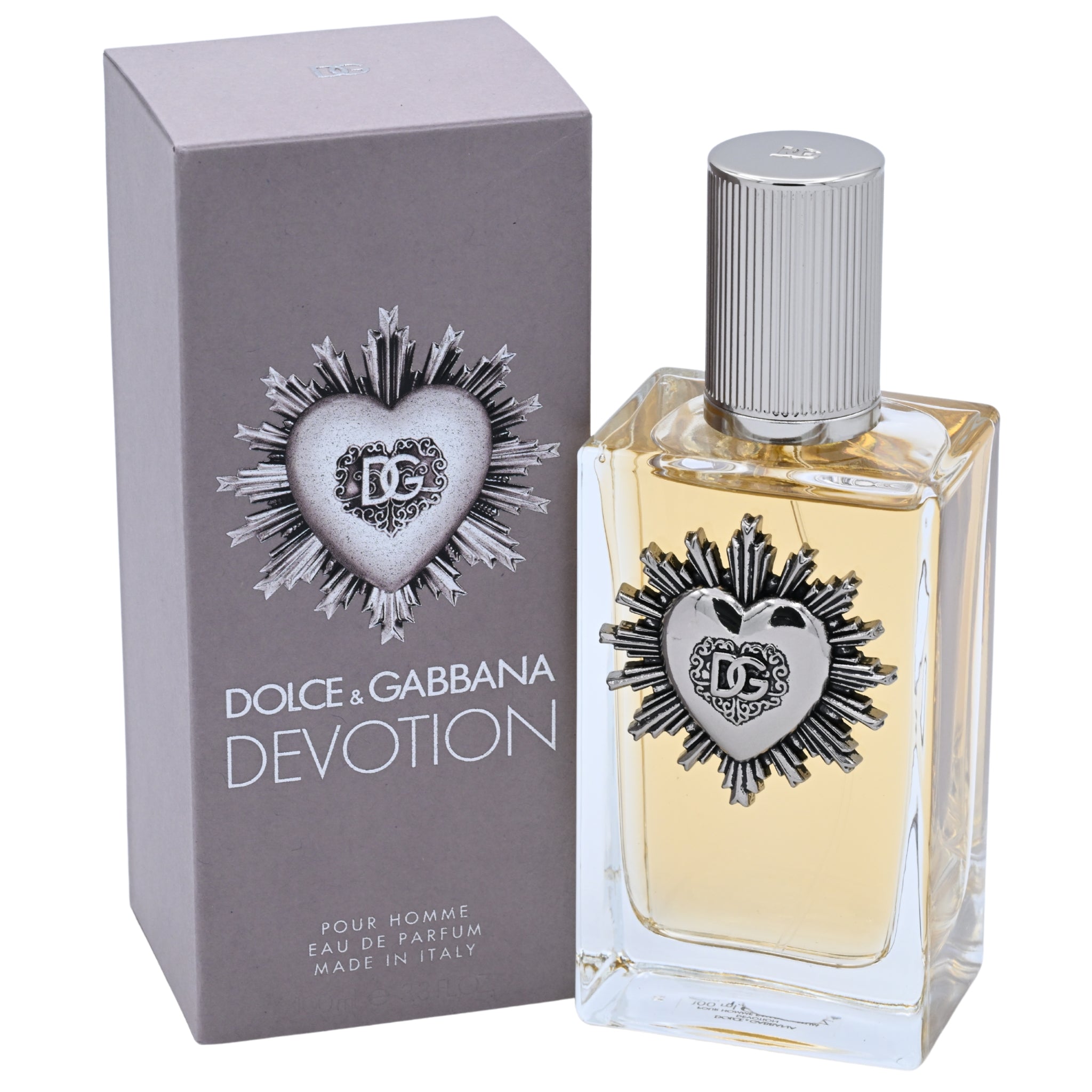 Dolce & Gabbana Devotion perfume bottle and packaging on a white background
